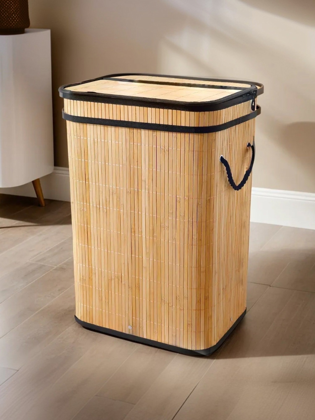 

The Better Home Brown Striped Bamboo Laundry Bag