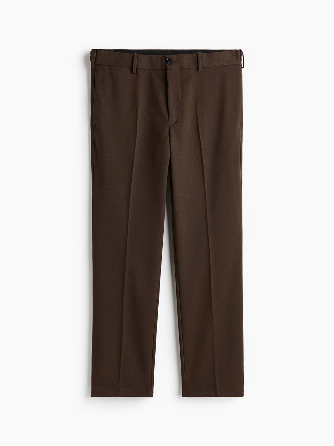 

H&M Men Regular Fit Cropped Trousers, Brown