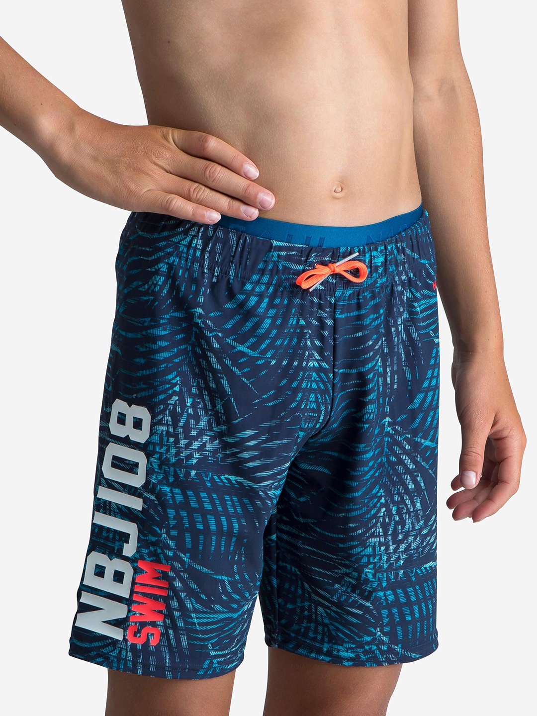 

Nabaiji By Decathlon Boys Printed Swim Drawstring Bottoms, Blue