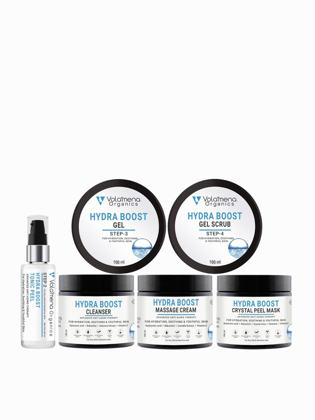 

Volamena 6 Step Hydra Boost Facial Kit- 530ml, Blue