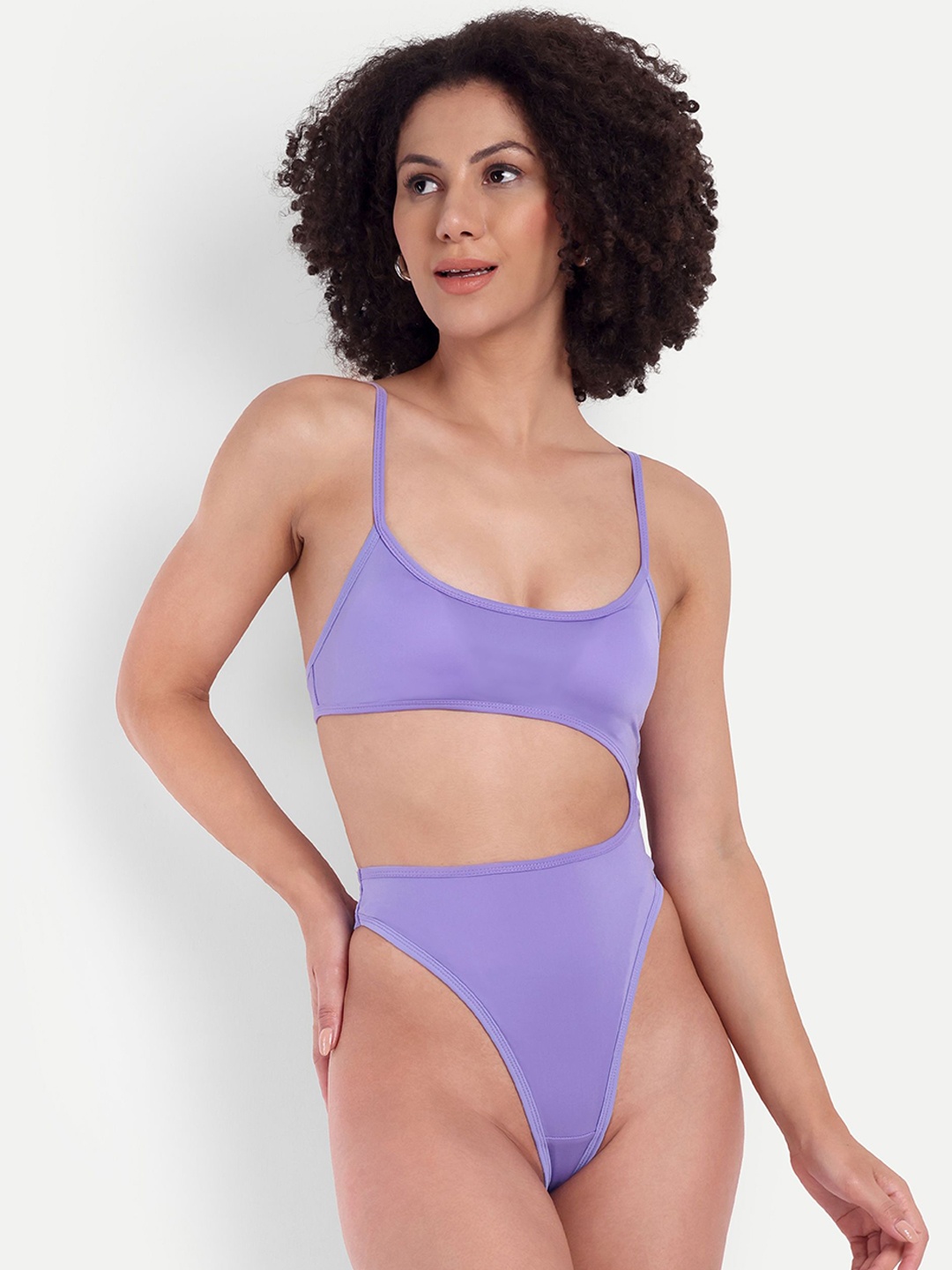 

So What Sleeveless Bodysuit with Sarong, Purple
