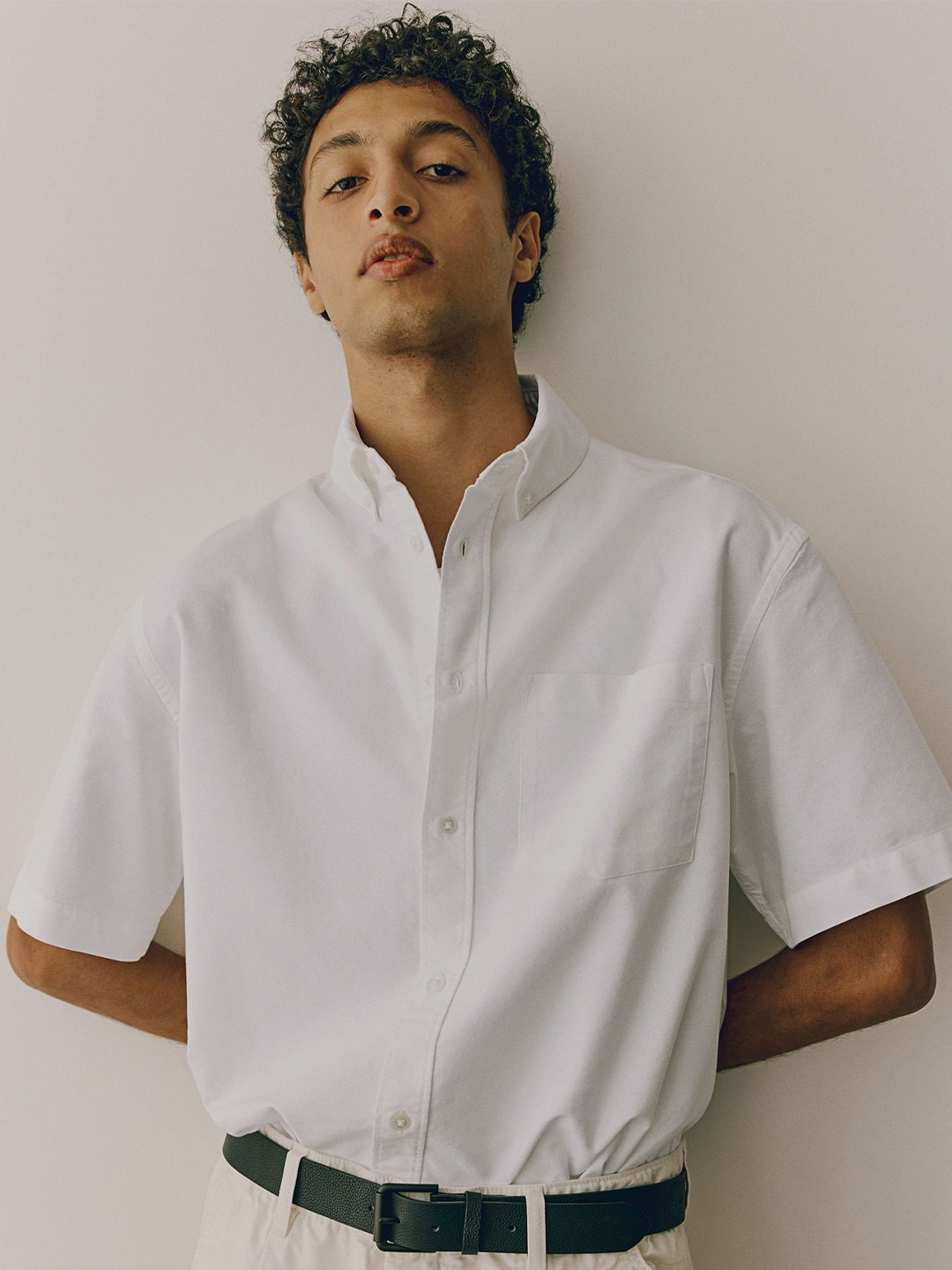 

H&M Loose Fit Pure Cotton Oxford Shirt, White