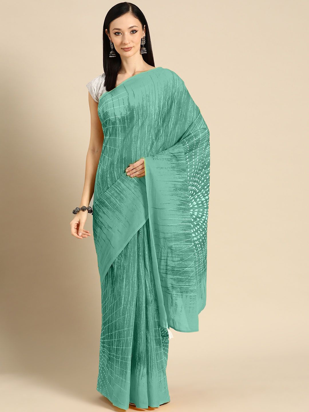 

BUTA BUTI Pure Cotton Saree, Green