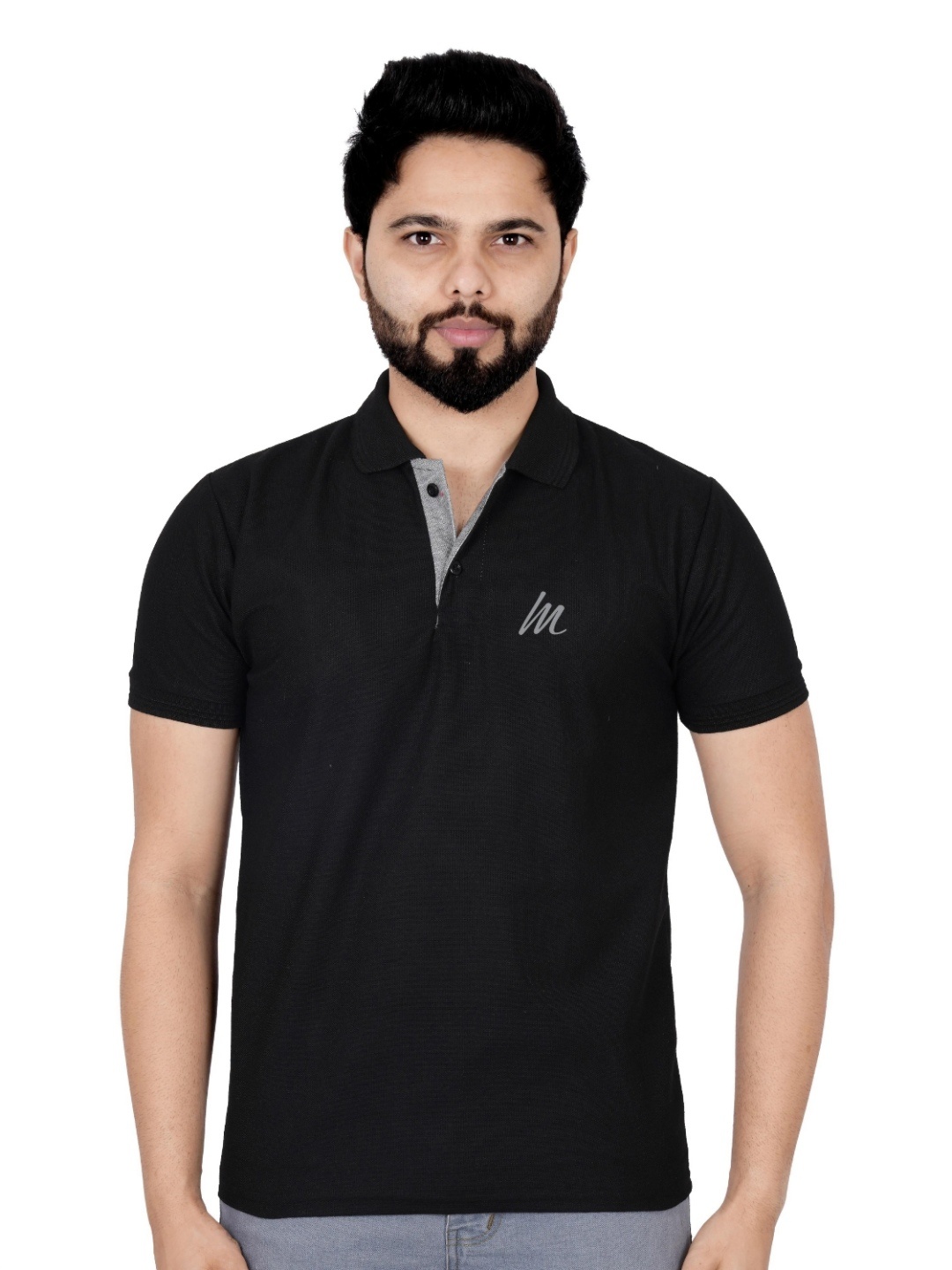 

LA MILANO Men Solid Polo Collar T-shirt, Black