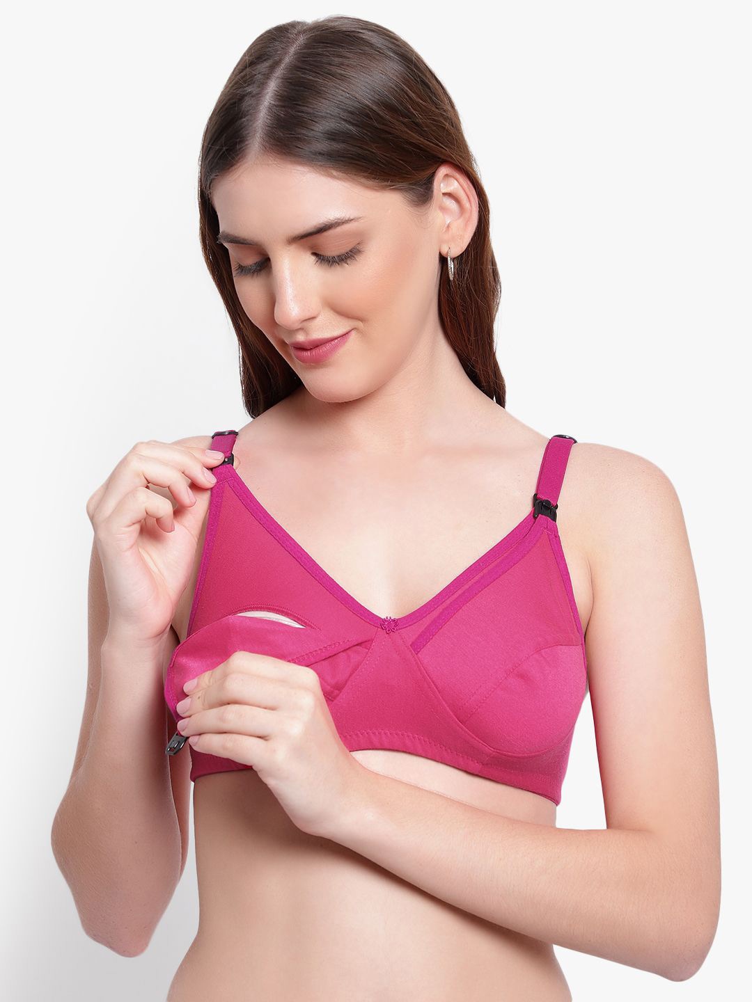 

CANNY FIT Women Non Padded Full Coverage Maternity Bra, Pink