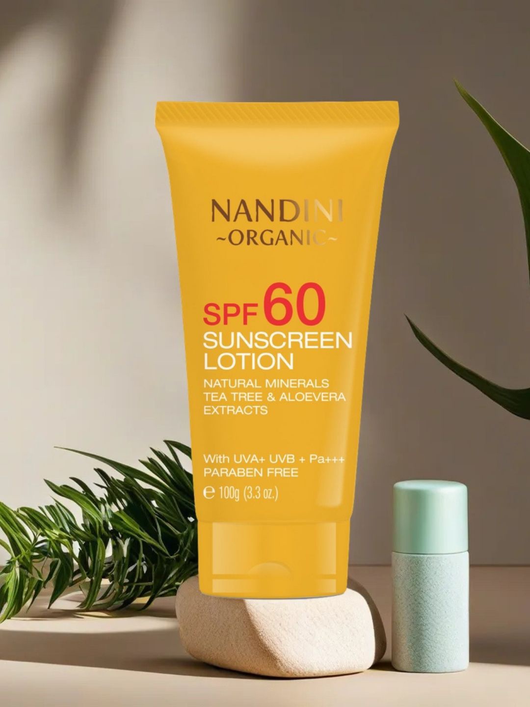 

Nandini Organic Sun Screen Lotion SPF 60 UVB+ UVB+ Pa+++ With Aloevera-100g, Yellow