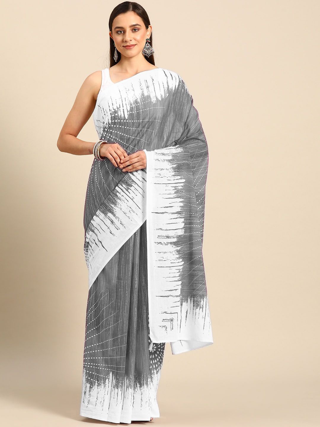 

BUTA BUTI Pure Cotton Saree, Grey