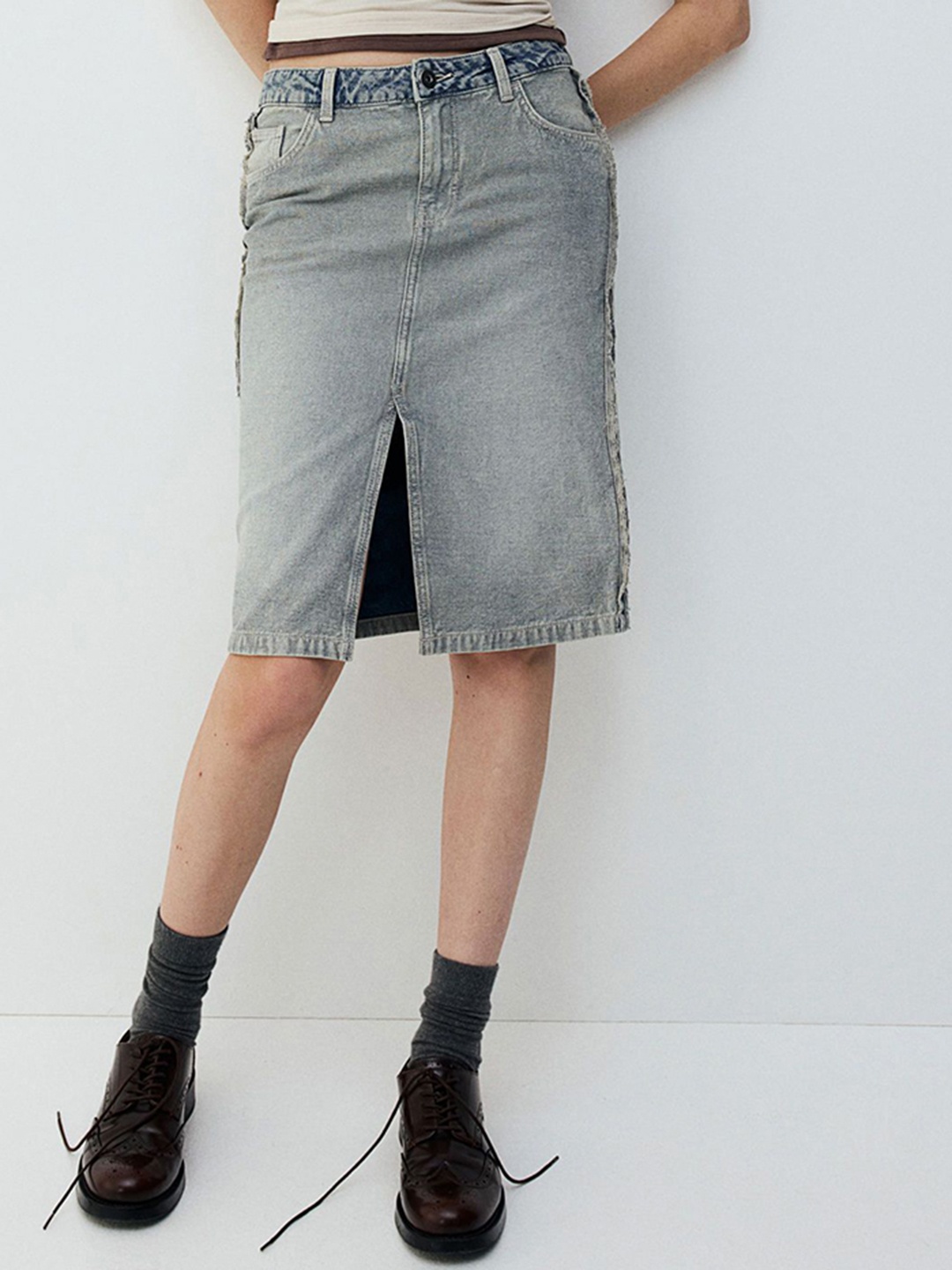 

H&M Women Knee-Length Skirt, Blue