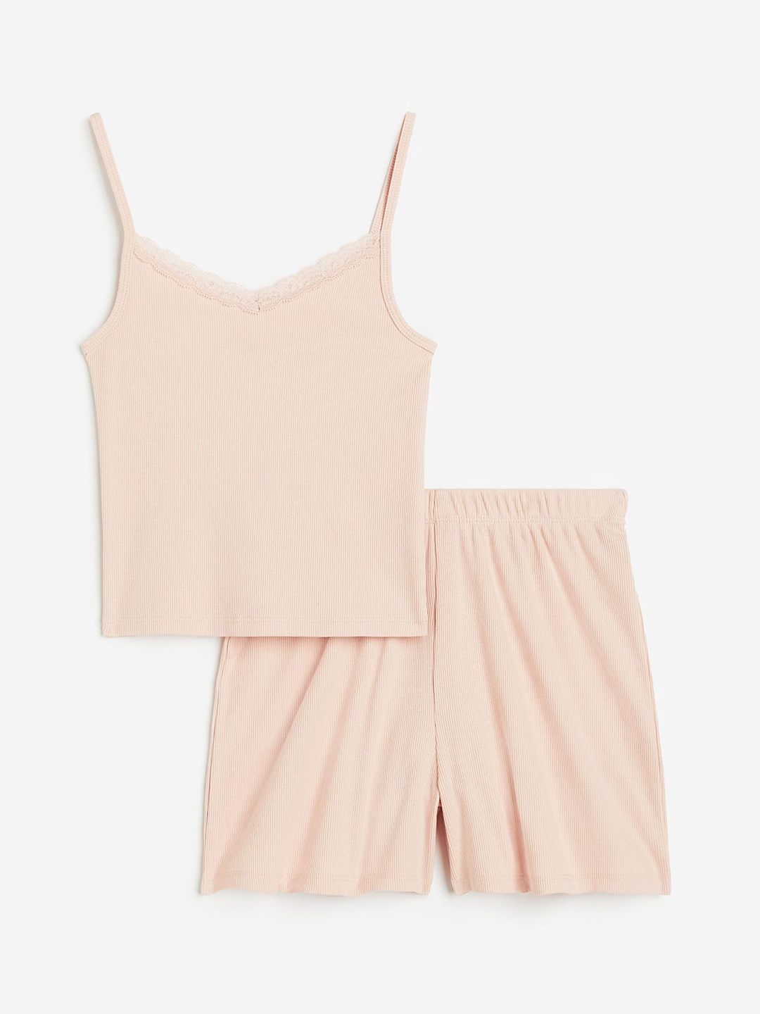 

H&M Girls Ribbed Night Suits, Pink