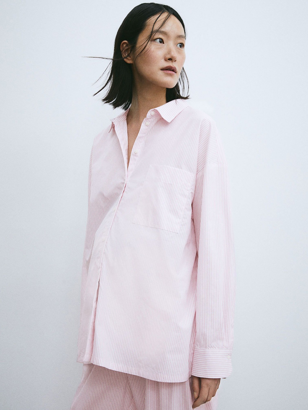 

H&M Women MAMA Before & After Pure Cotton Night suit, Pink