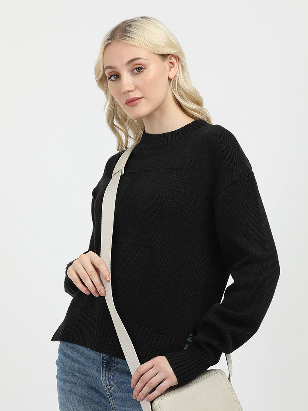 

Calvin Klein Jeans Women Pullover Sweaters, Black