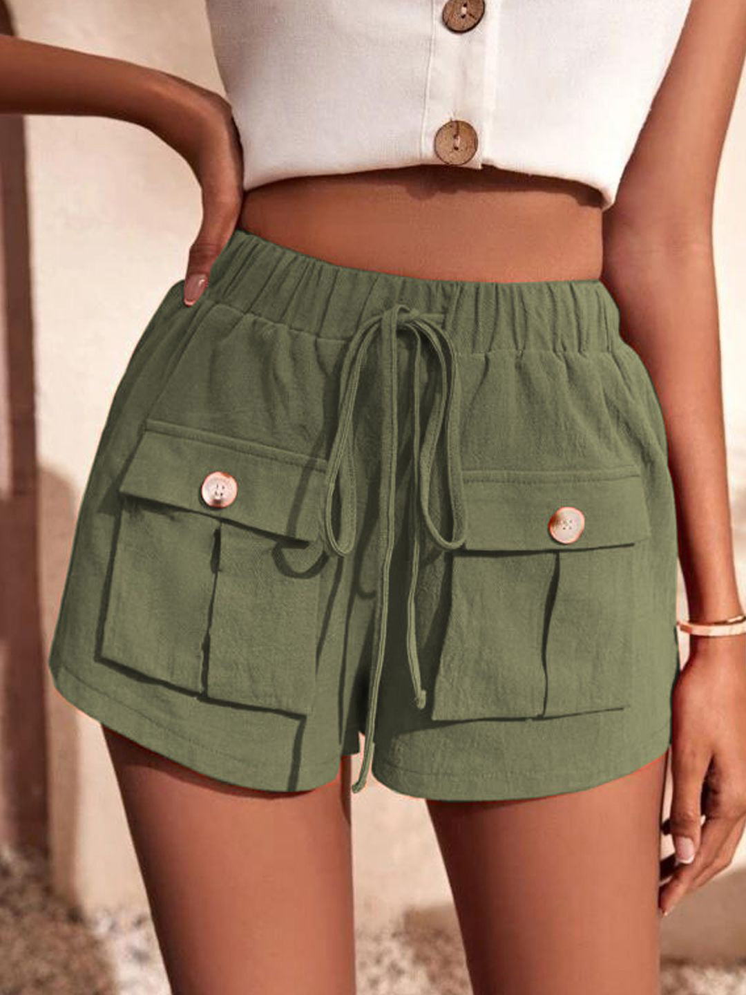 

StyleCast Women Mid-Rise Shorts, Green