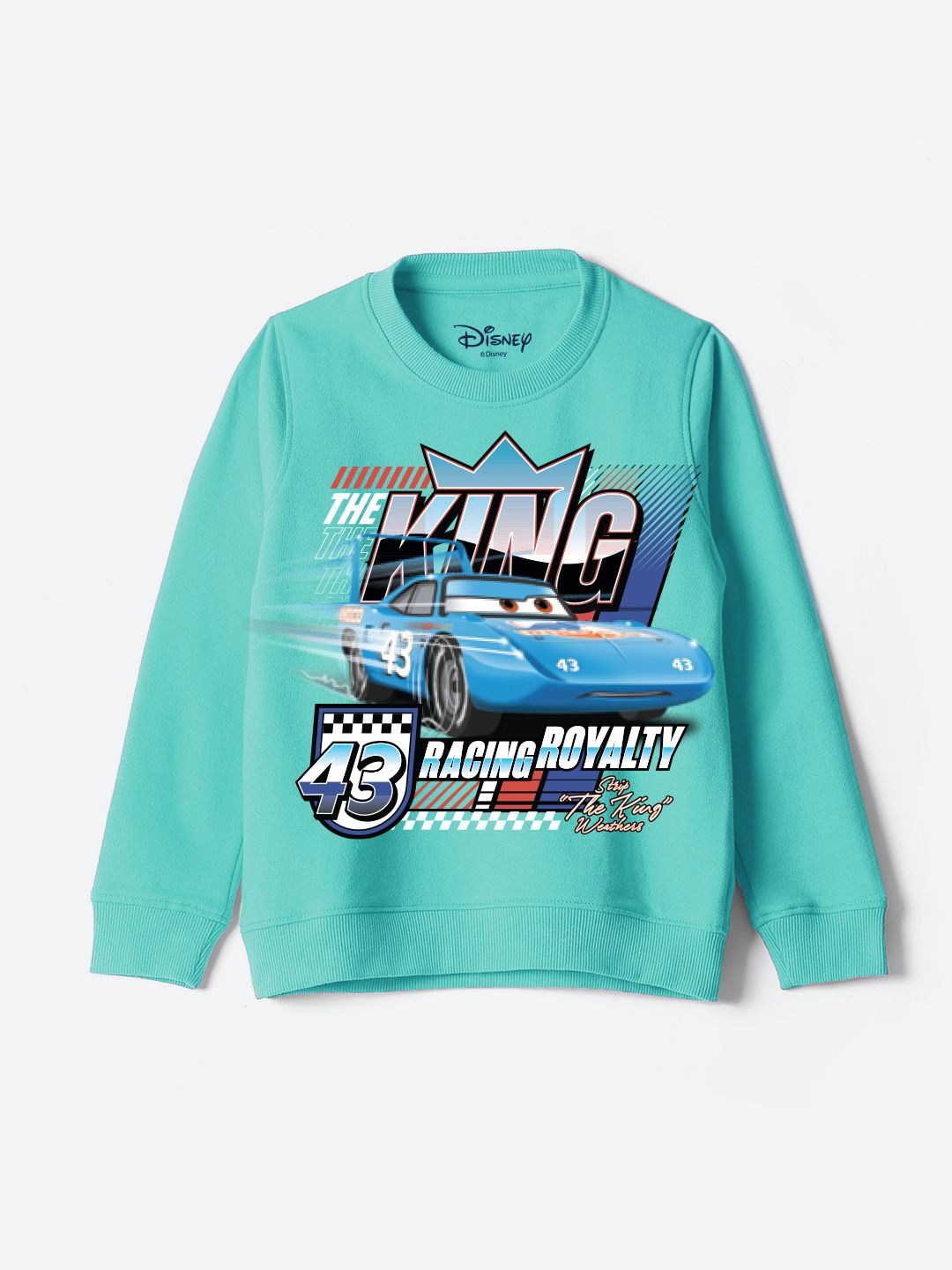

YK Disney Boys Graphic Printed Round Neck Cotton Pullover Sweatshirt, Turquoise blue