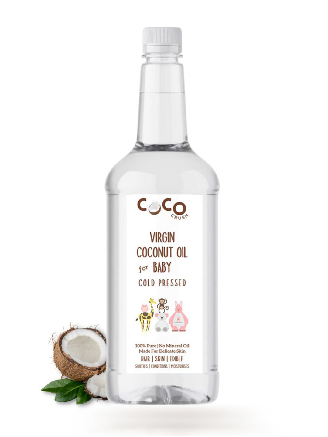 

Coco Crush Cold Pressed Virgin Coconut Oil For Baby 500 ml, Transparent