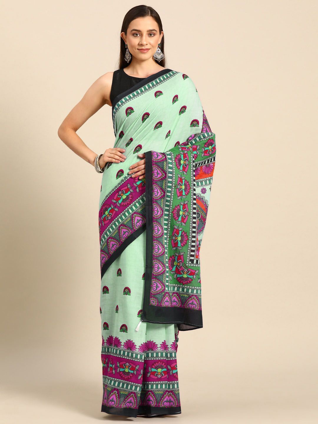 

BUTA BUTI Women Pure Cotton Saree, Green