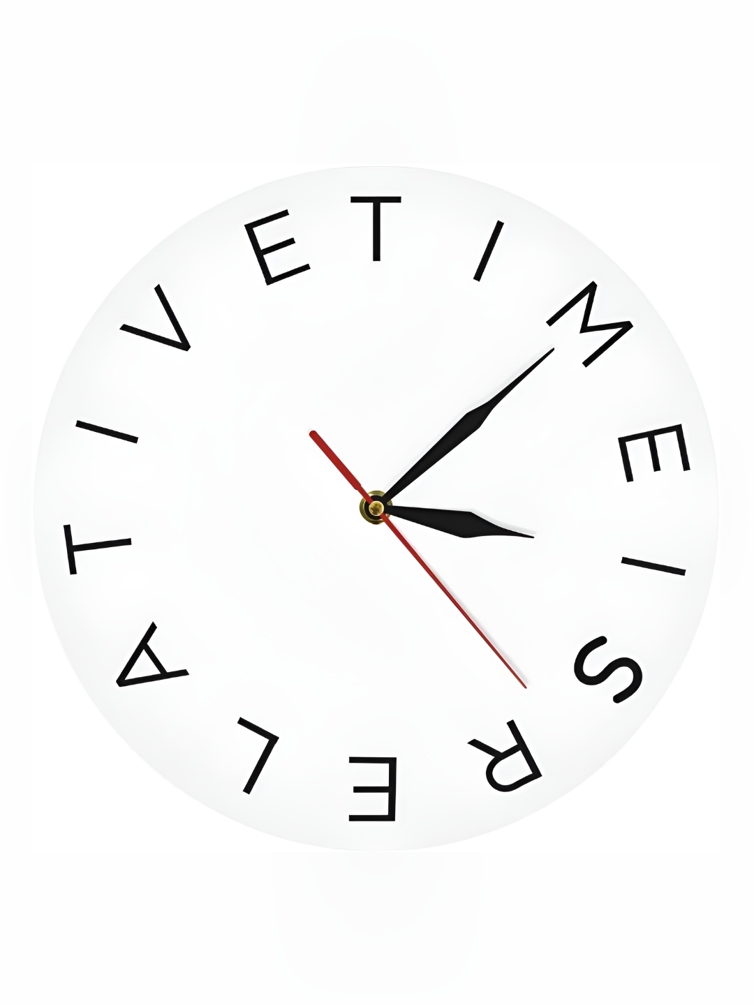 

QEZNEF White & Black Printed Round Analogue Contemporary Wall Clock