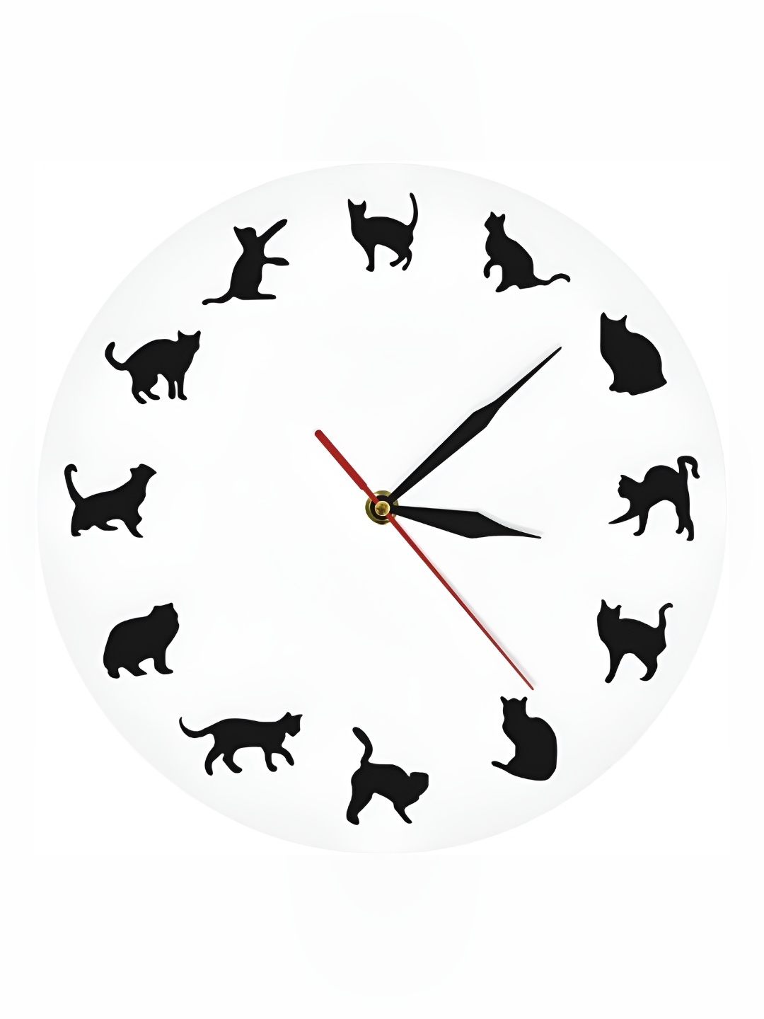 

QEZNEF White Printed Round Contemporary Analogue Wall Clock Without Glass