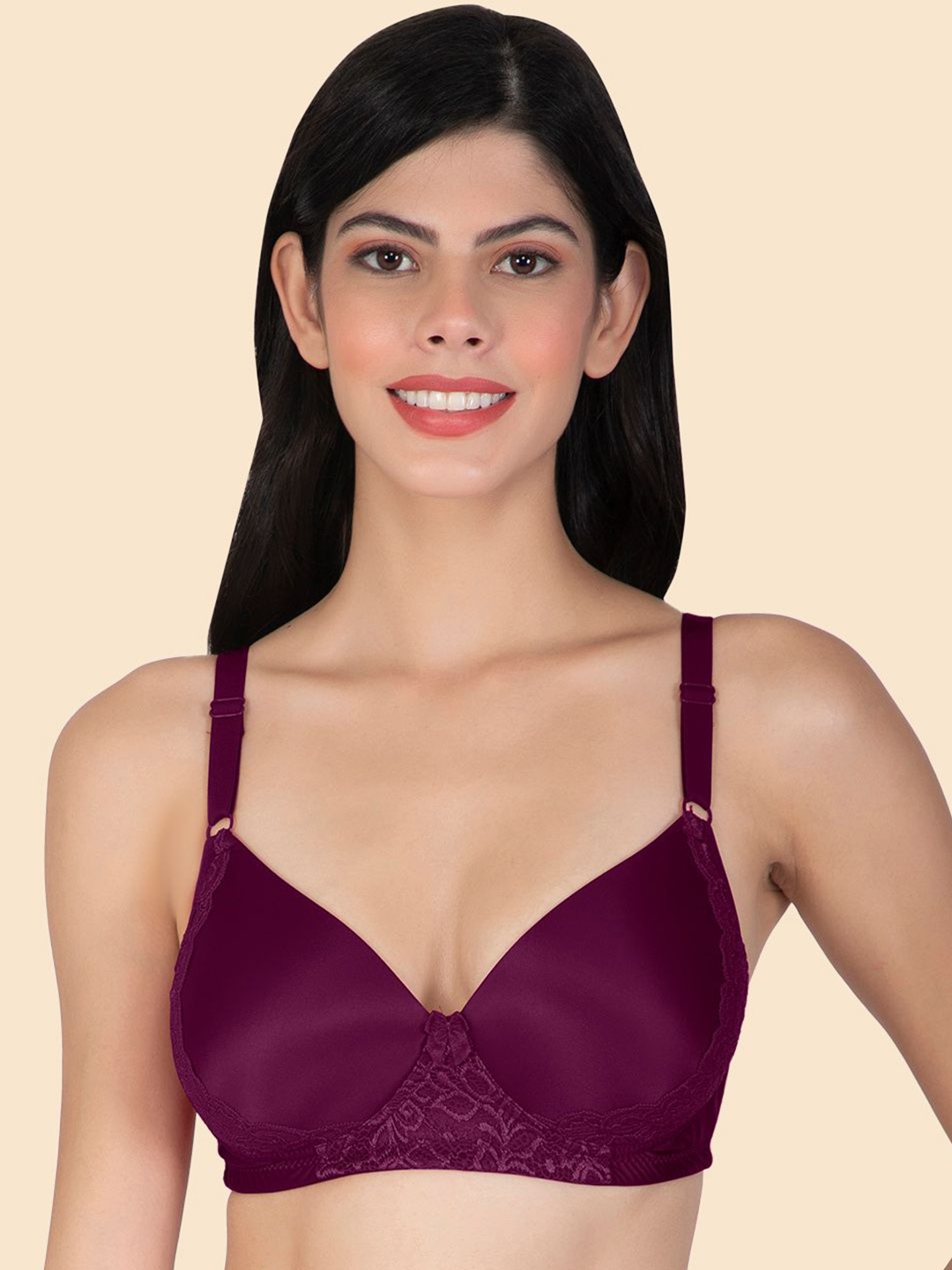 

Joomie Women Full Coverage Lightly Padded Underwired Bra, Magenta