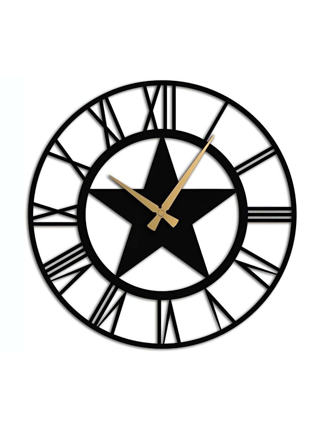 

QEZNEF Black Round Shaped Wooden Contemporary Wall Clock