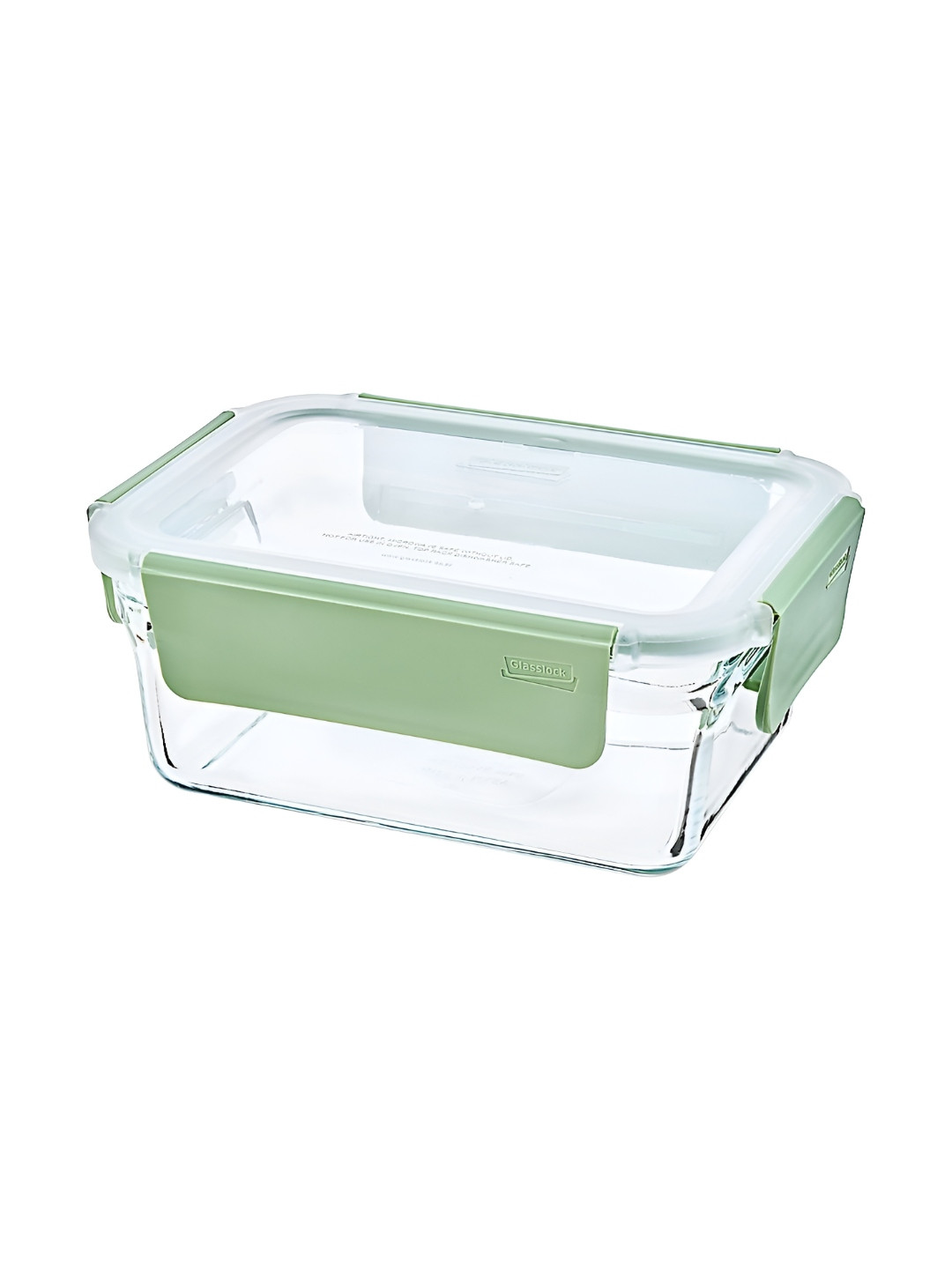 

Glasslock Transparent & Green Glass Microwave Safe Fridge Container 1.78L