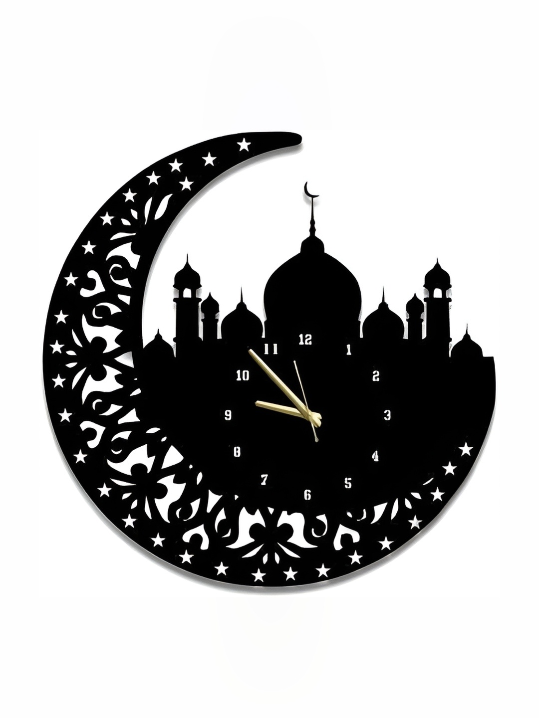 

QEZNEF Black Quirky Analogue Wooden Wall Clock Without Glass
