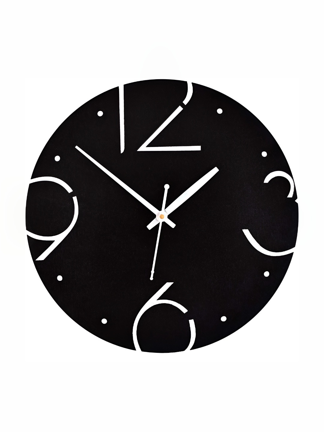 

QEZNEF Black Round Shaped Wooden Contemporary Wall Clock