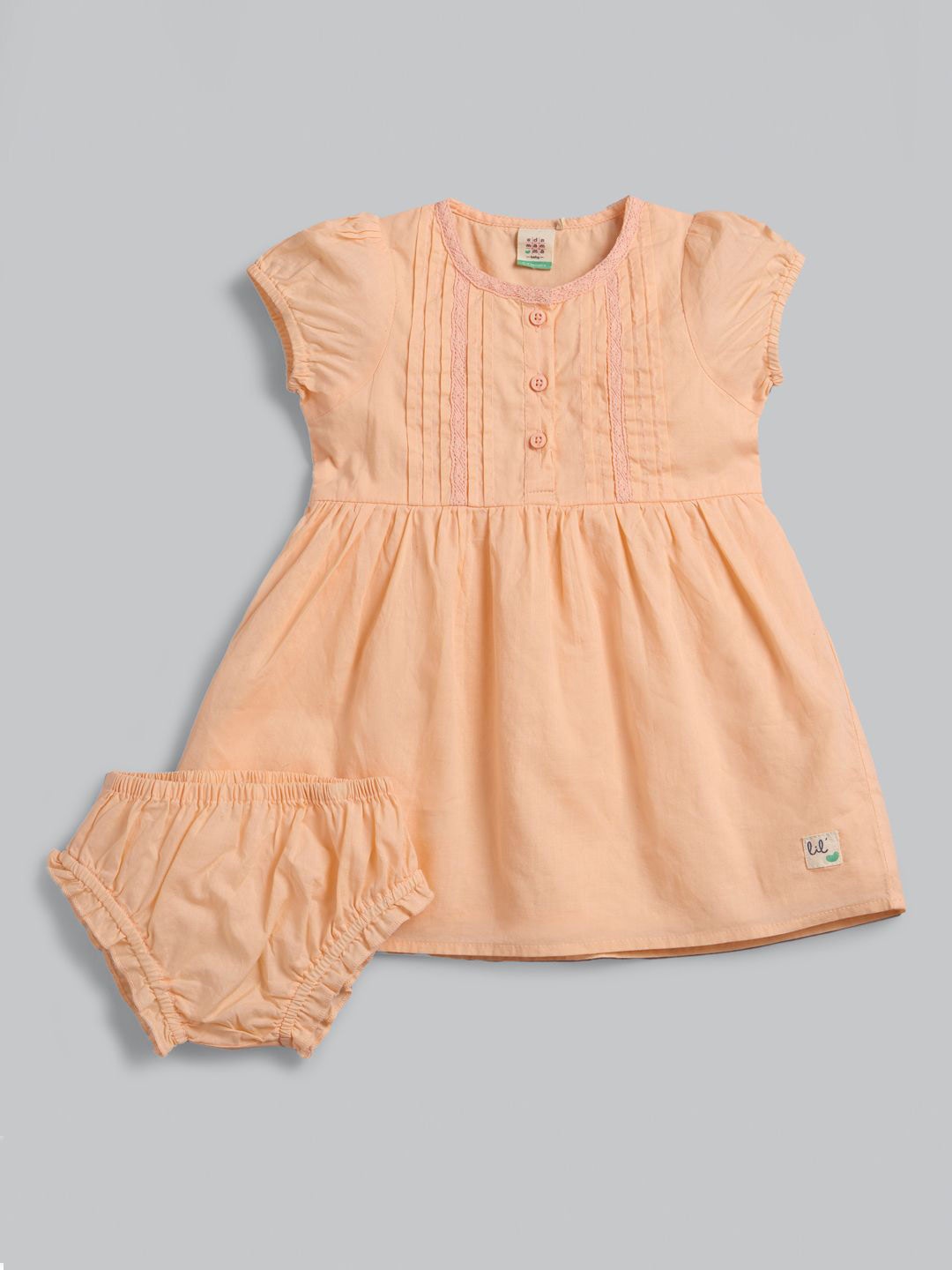 

Ed-a-Mamma Baby Girls Puff Sleeve A-Line Dress, Peach