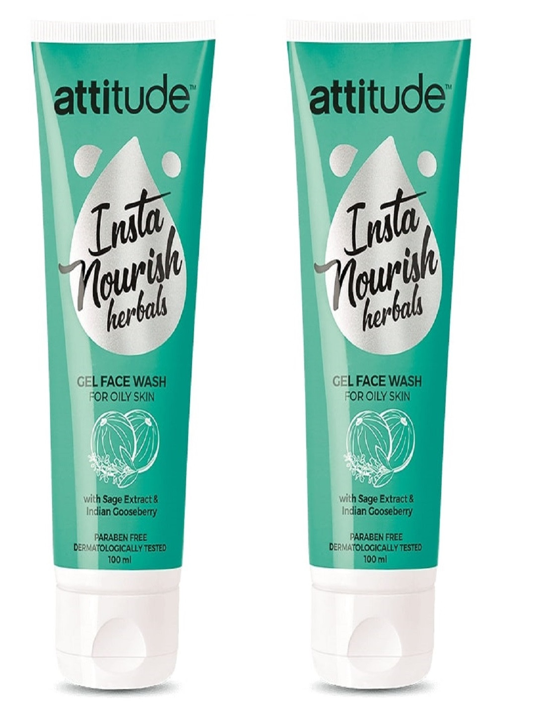 

Amwayy Set Of 2 Attitude Insta Nourish Herbals Gel Face Wash- 100ml Each, Na