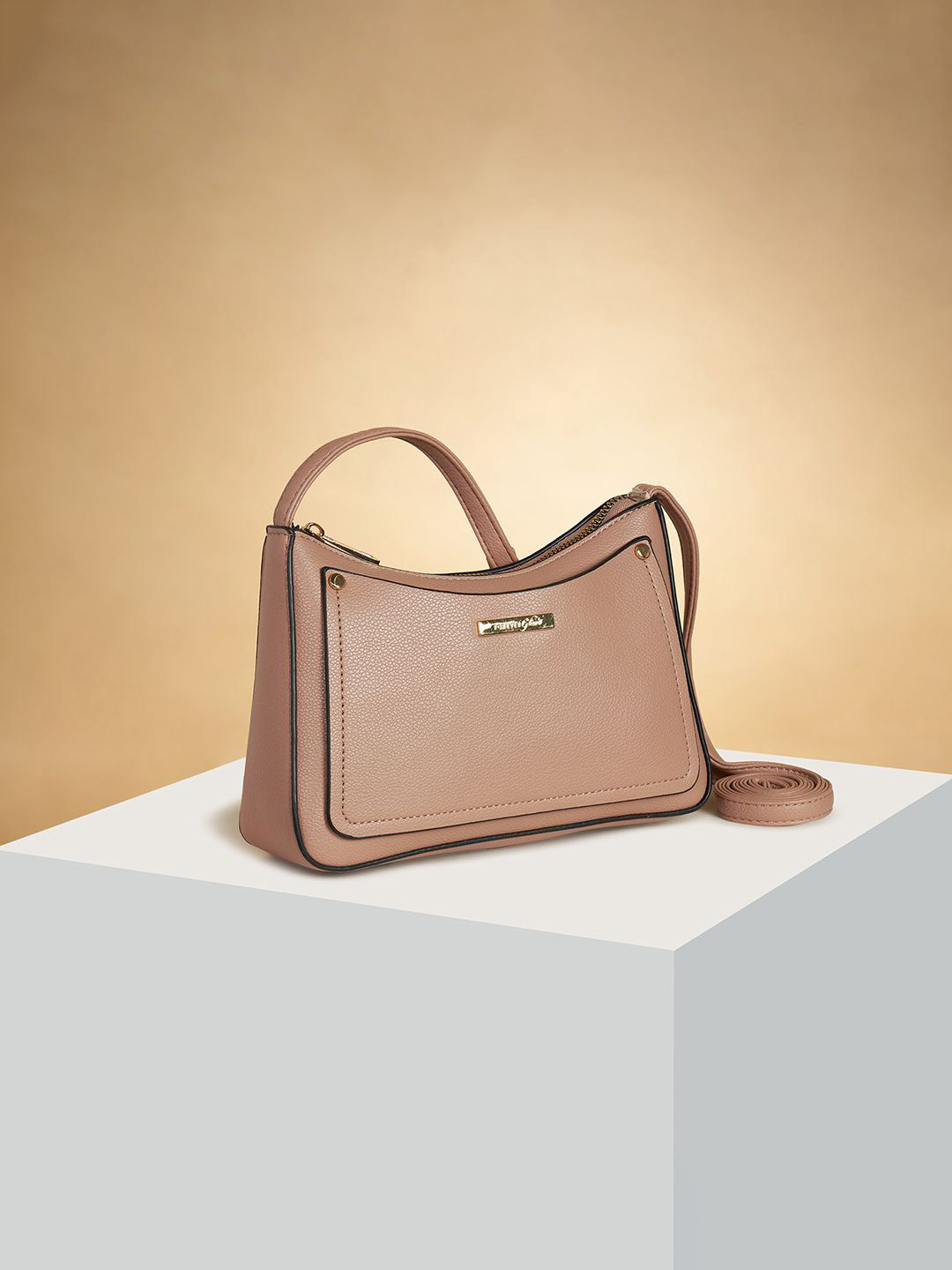 

Forever Glam by Pantaloons Women PU Structured Sling Bag, Beige