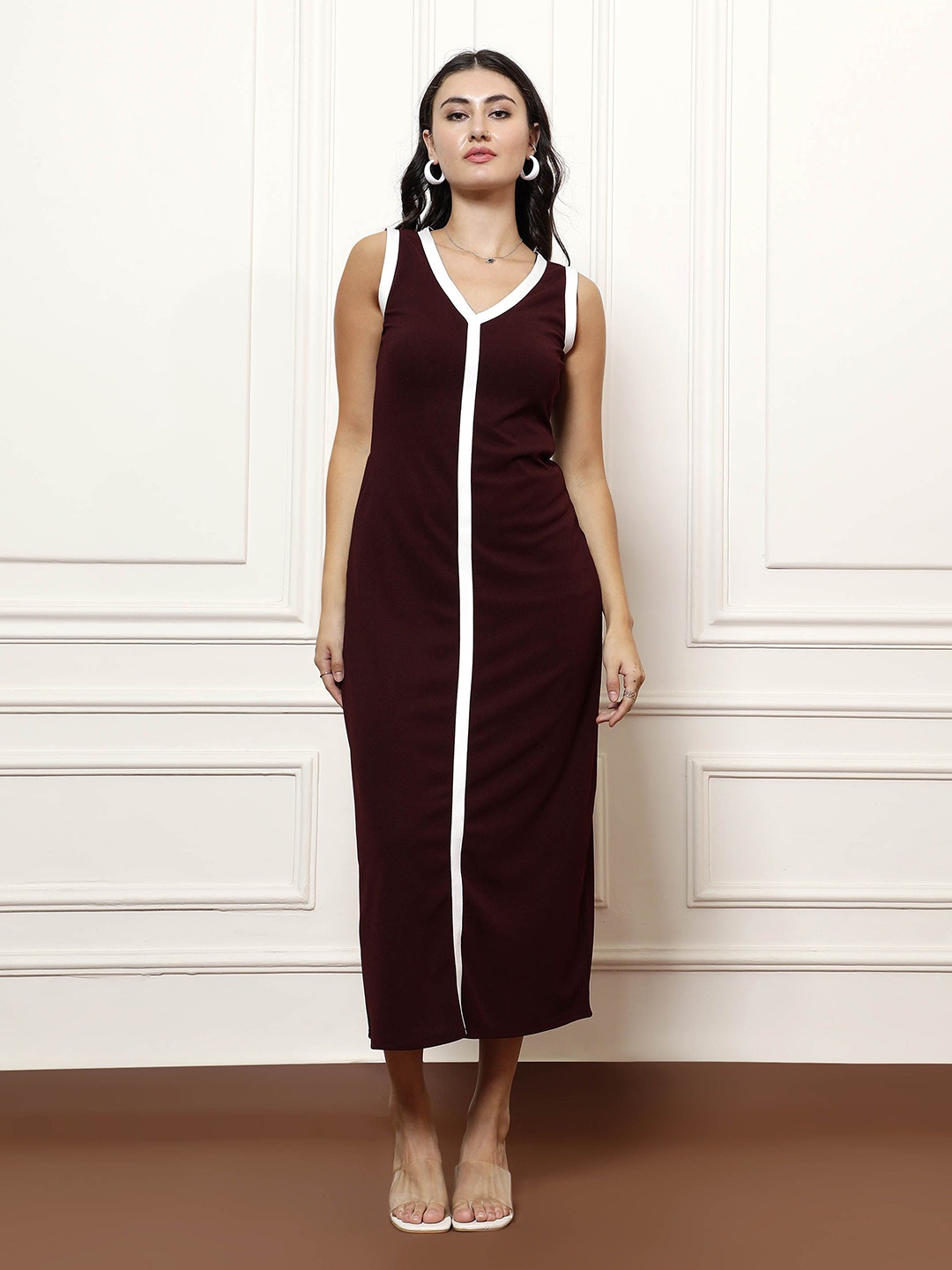 

Athena Immutable Women Solid A-Line Maxi Dress, Burgundy