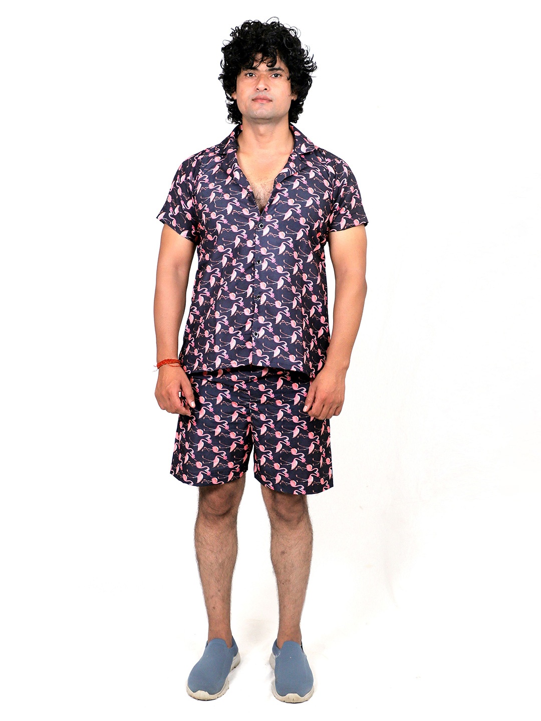 

TILISM Printed Shirt With Shorts Co-Ords, Black