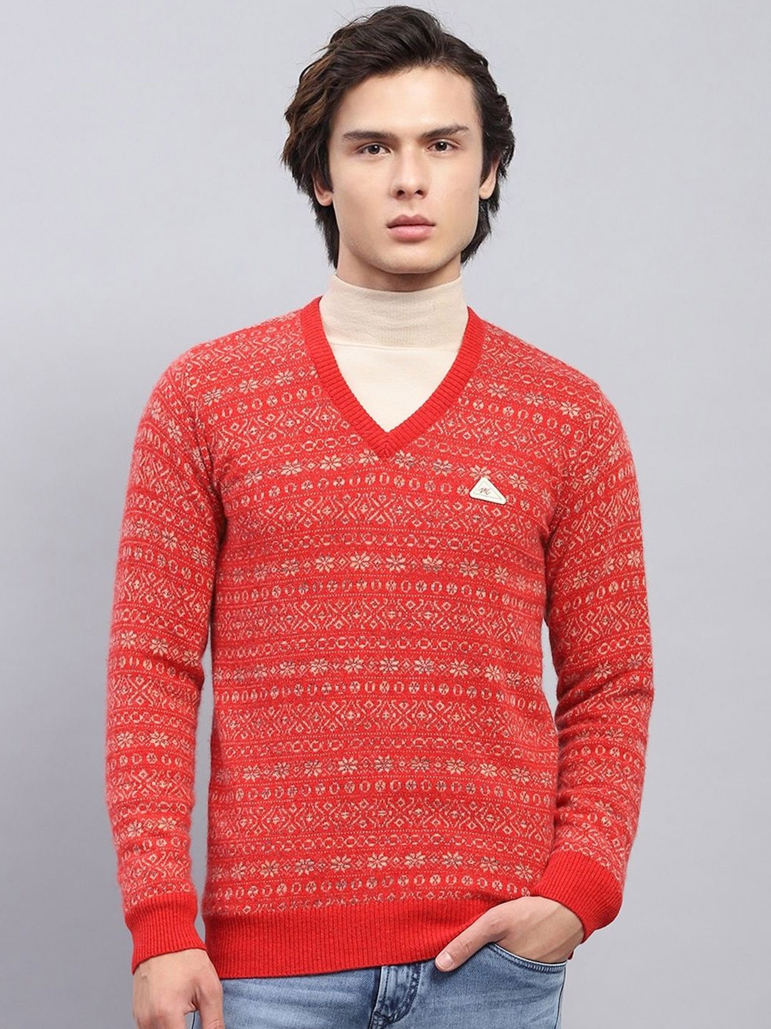 

Monte Carlo Men Woollen Pullover, Red