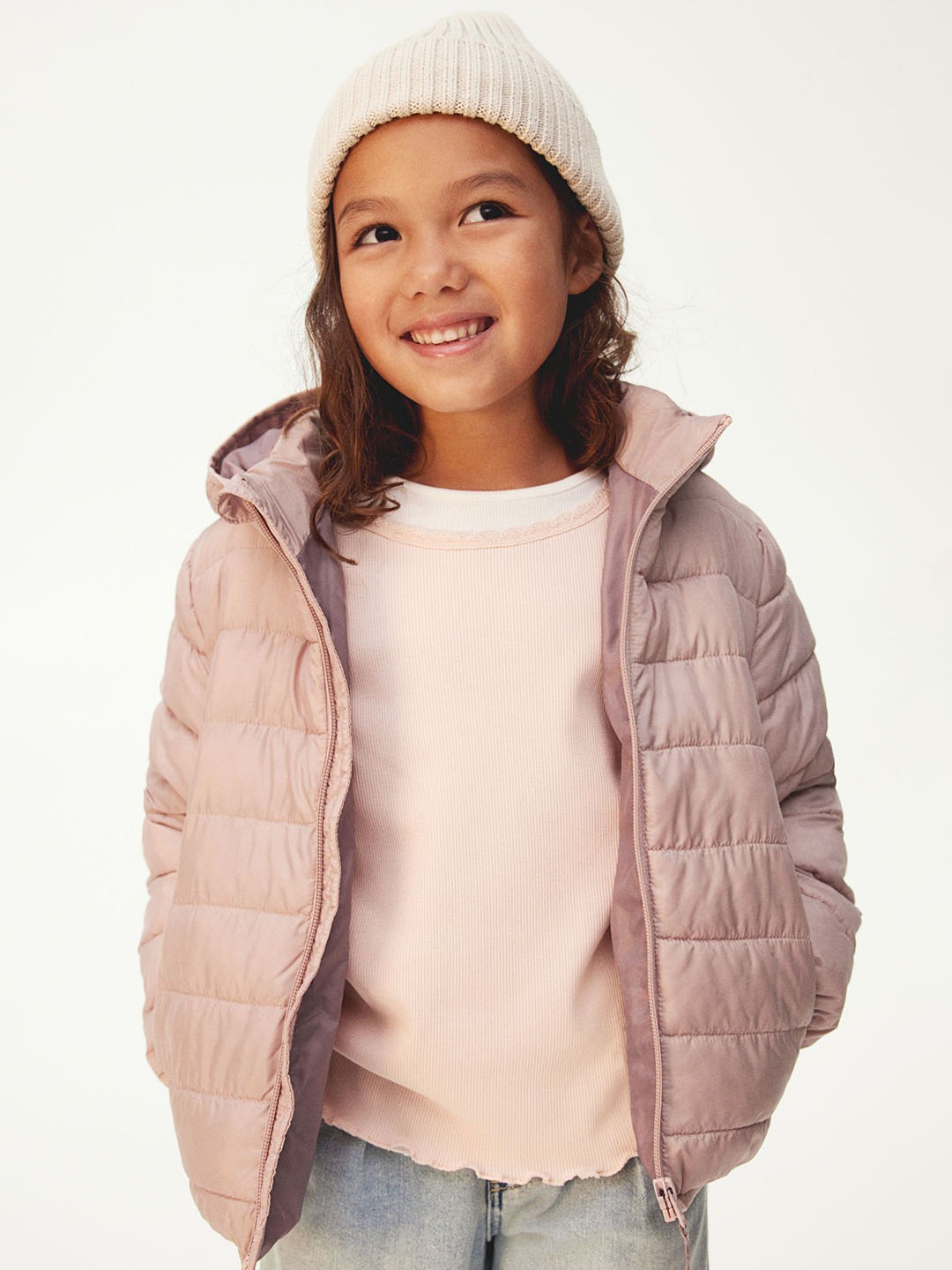 

H&M Girls Water-Repellent Puffer Jacket, Pink