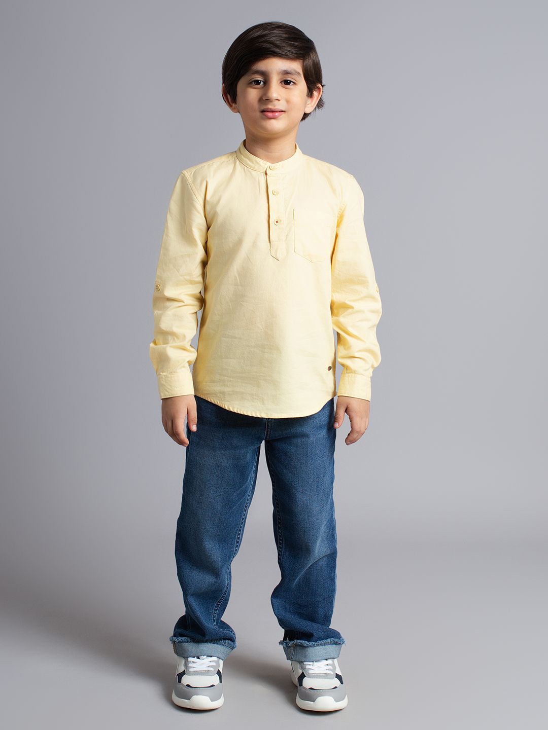 

Ed-a-Mamma Boys Premium Opaque Cotton Casual Shirt, Yellow