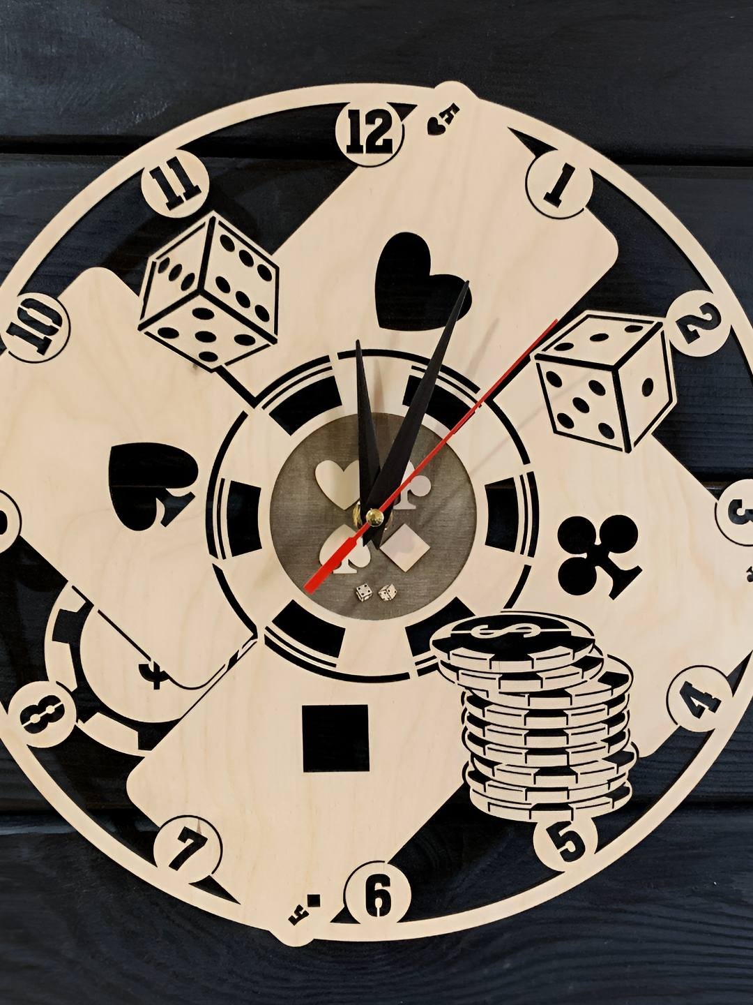 

QEZNEF Beige & Black Printed Round Shaped Contemporary Analogue Wooden Wall Clock