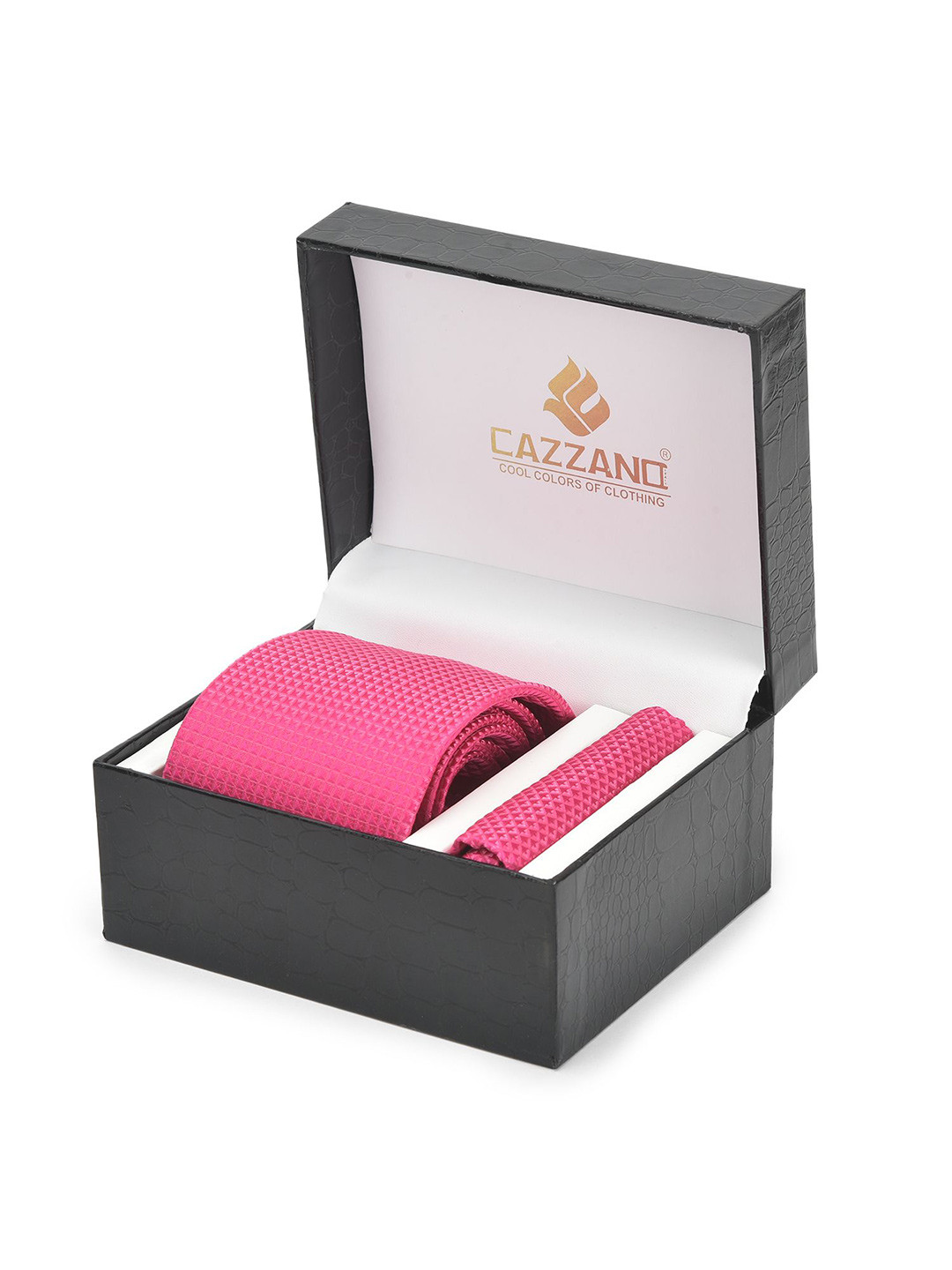 

Cazzano Men Accessory Gift Set Of Tie & Pocket Square, Magenta