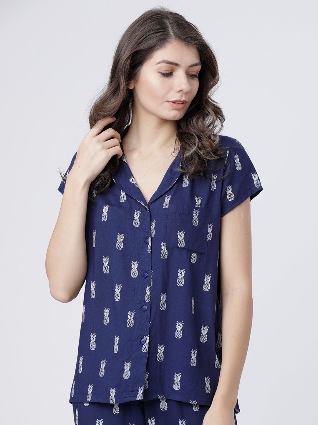 

Tokyo Talkies Printed Shirt, Navy blue