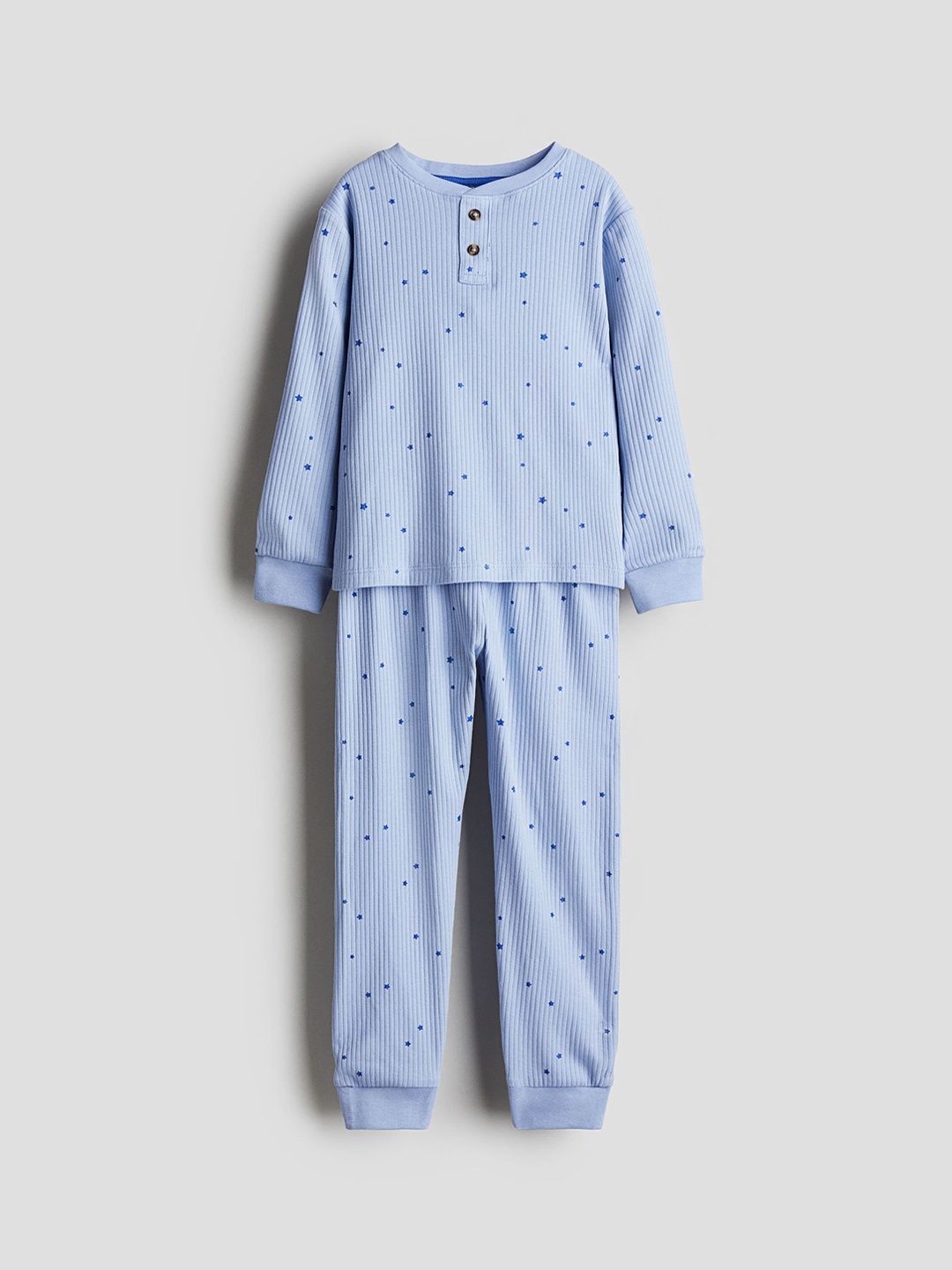 

H&M Boys Printed Ribbed Night Suit, Blue