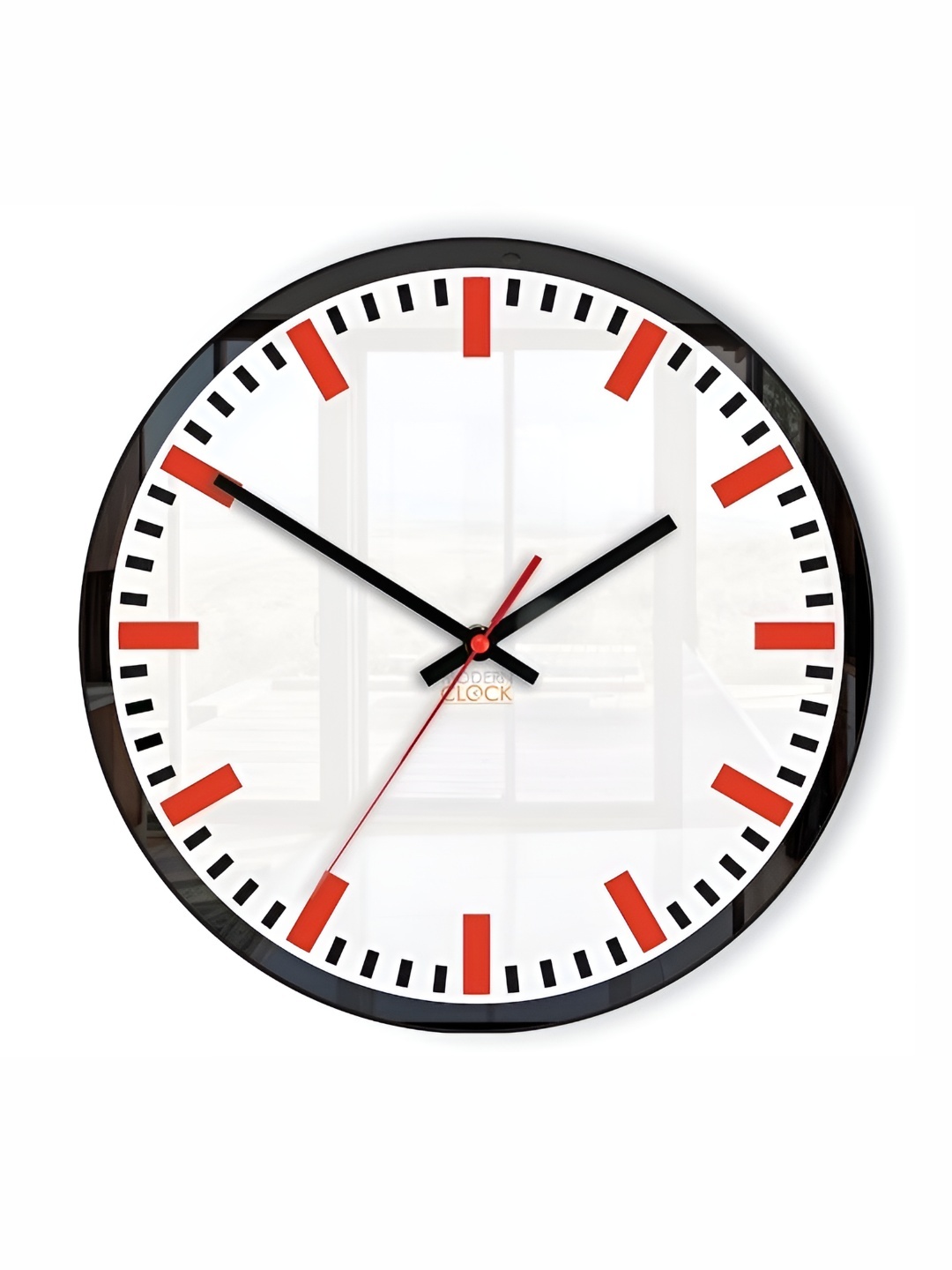 

QEZNEF Black & White Round Analogue Wooden Wall Clock Without Glass