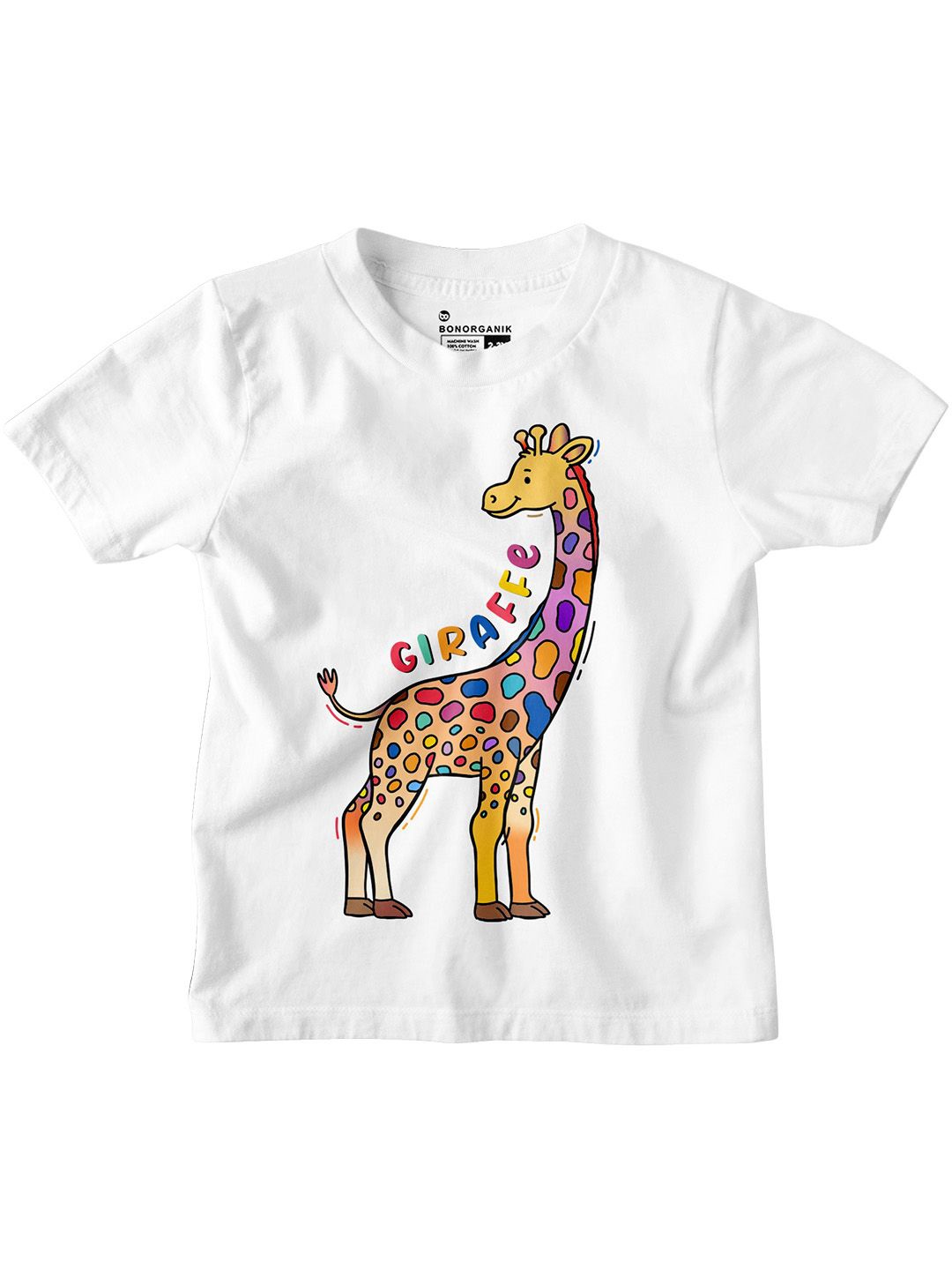 

BonOrganik Boys Graphic Printed Round Neck Cotton T-shirt, White