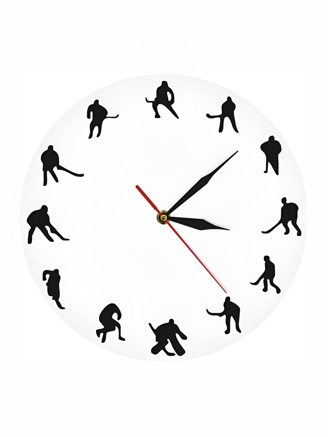 

QEZNEF White and Black Printed Wooden Analogue Contemporary Wall Clock