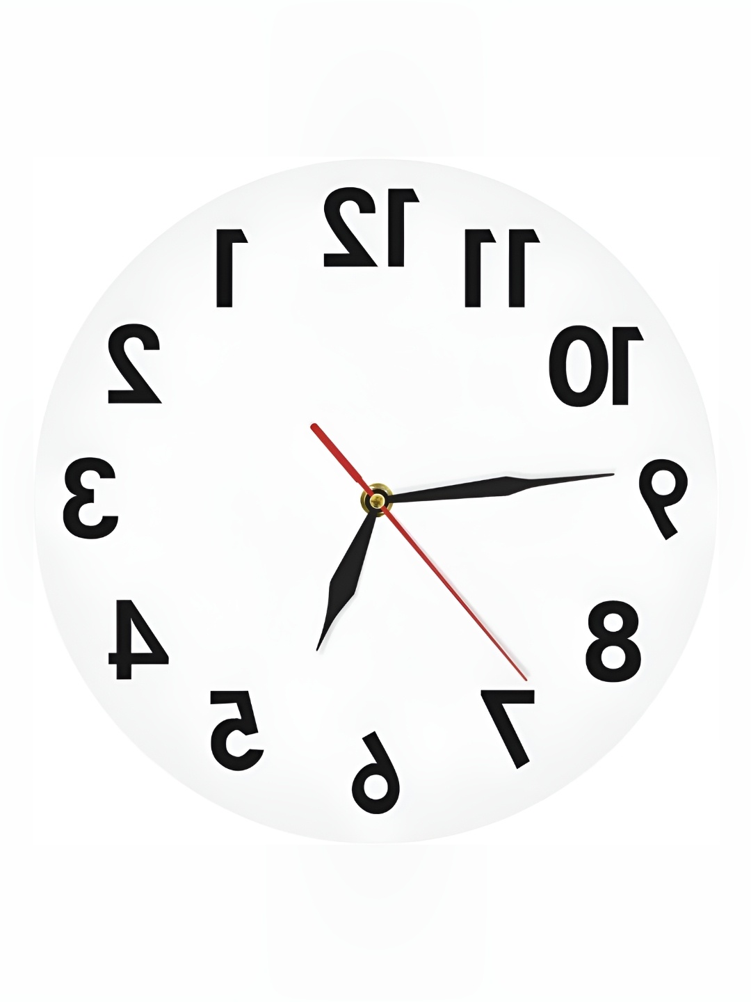 

QEZNEF White & Black Round Shaped Contemporary Analogue Wooden Wall Clock