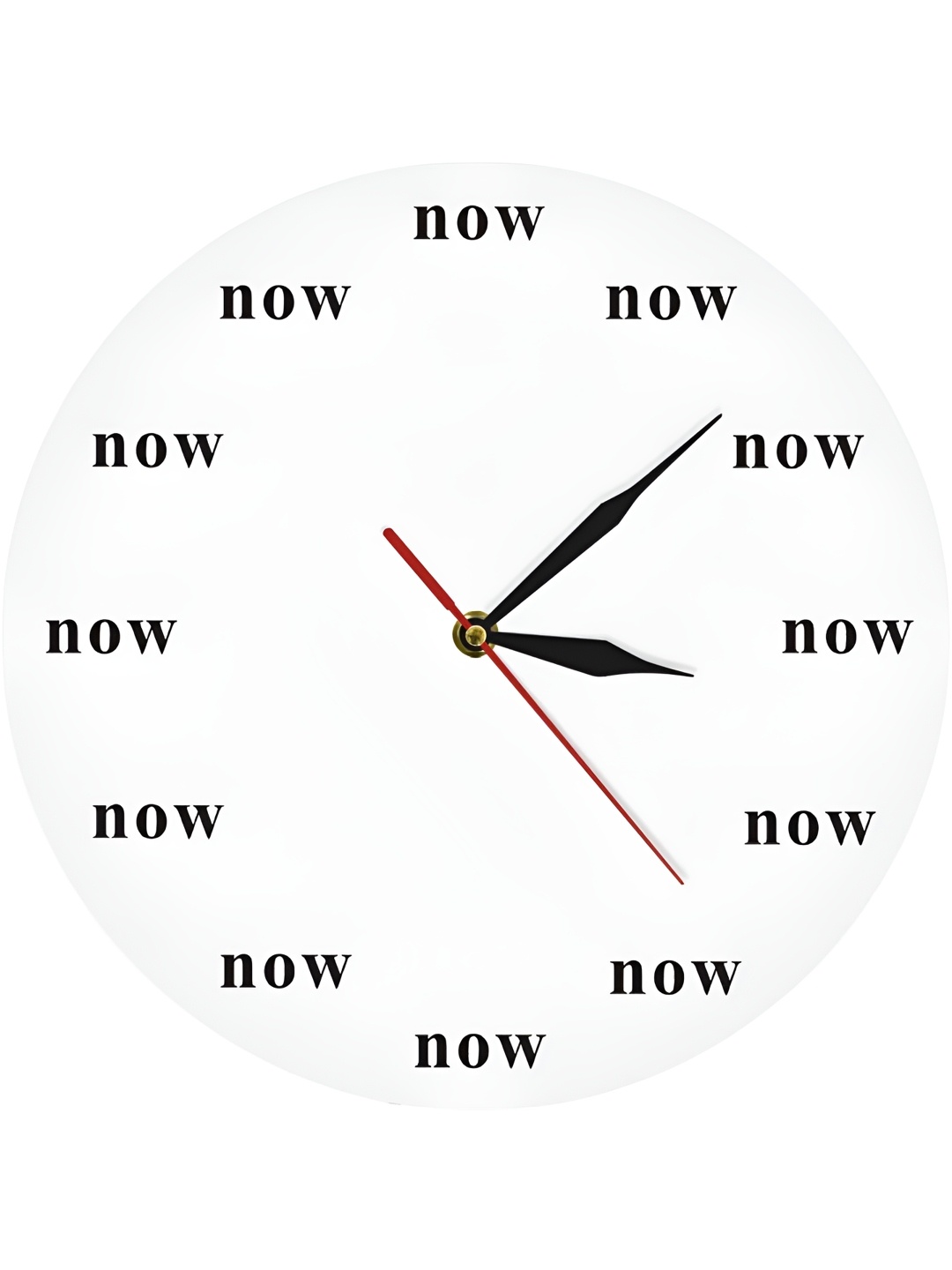 

QEZNEF White & Black Printed Analogue Contemporary Round Shaped Wooden Wall Clock