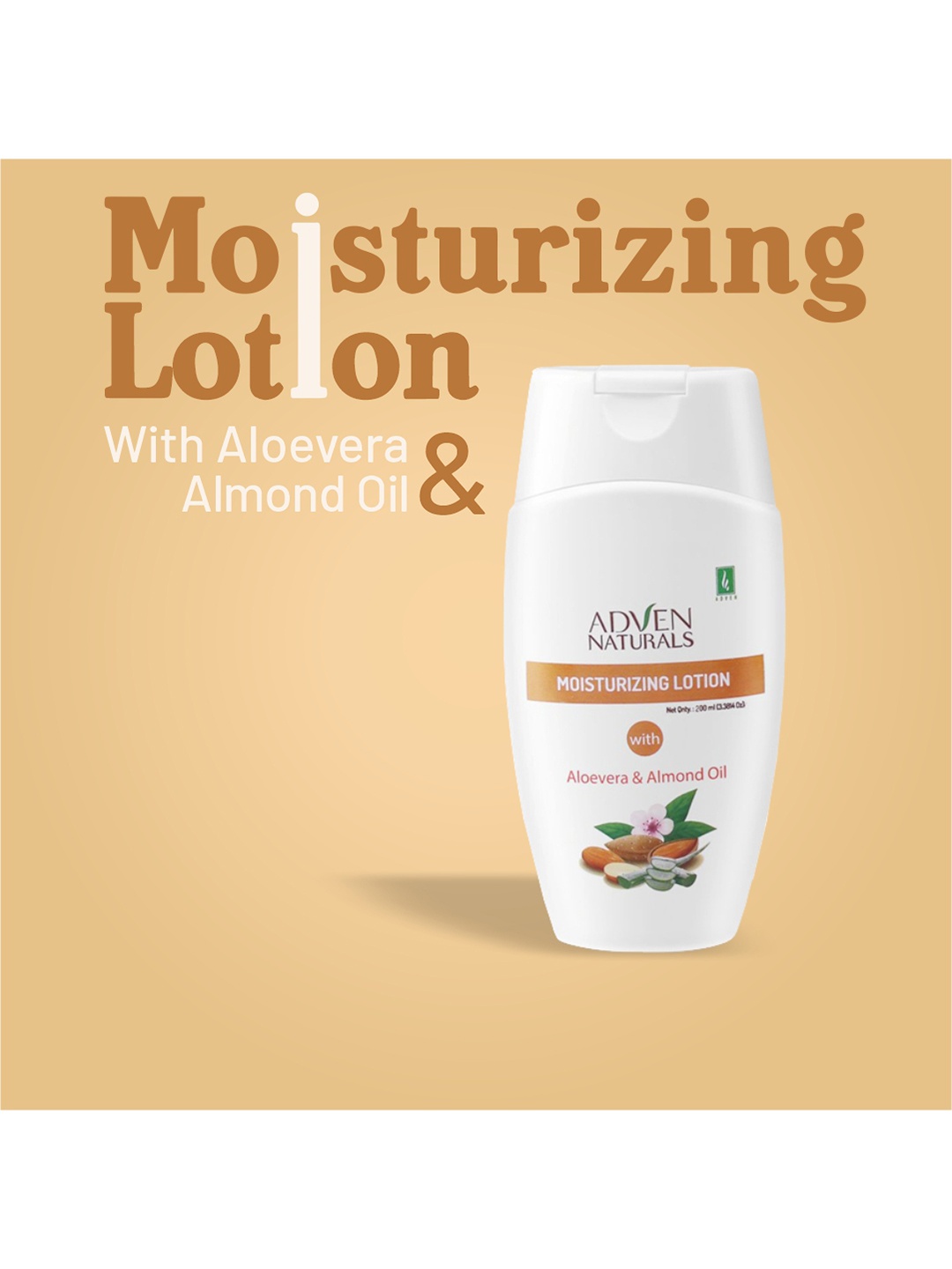 

ADVEN Moisturizing Lotion With Aloevera & Almond Oil-100ml, Off white