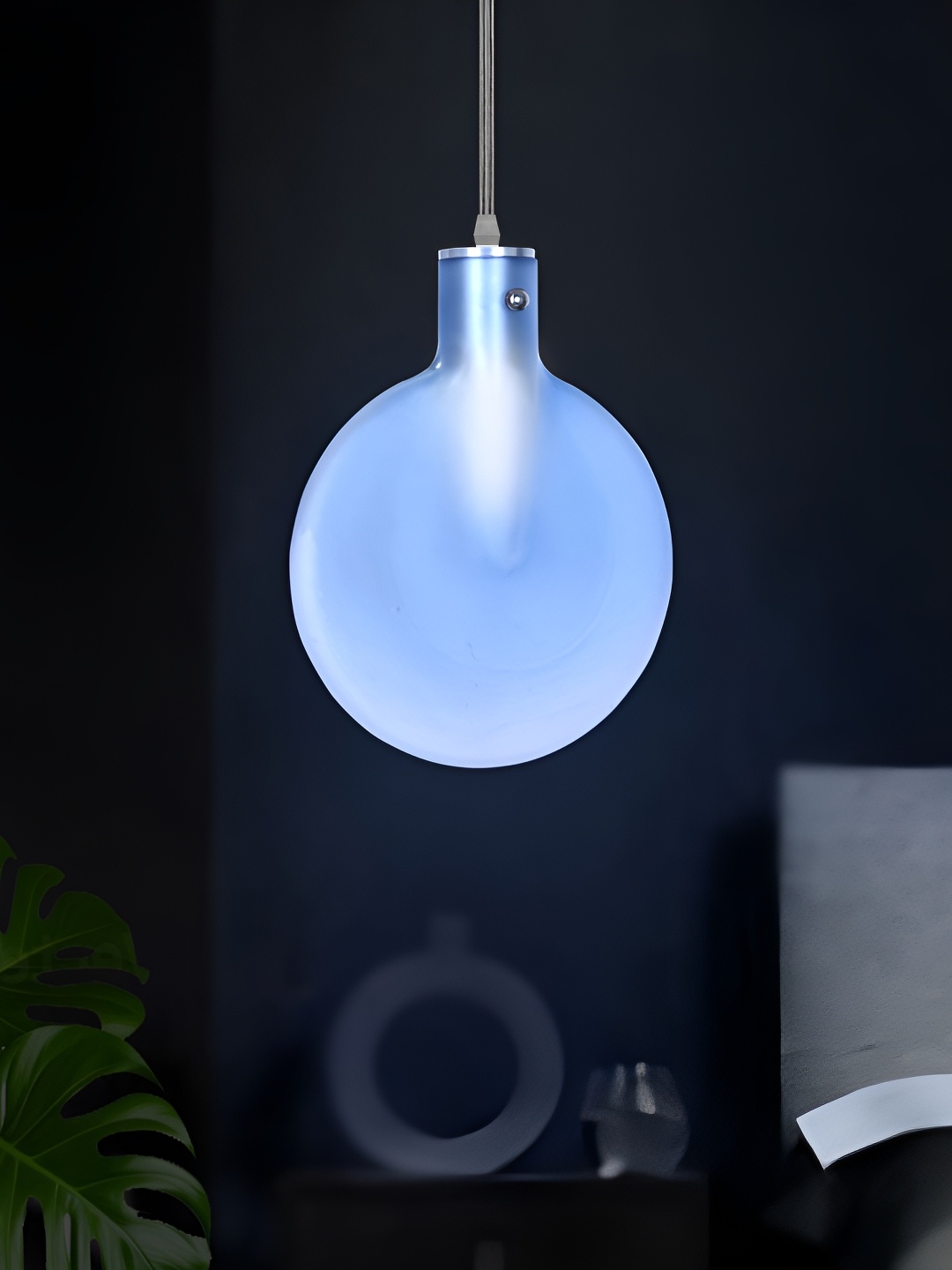 

Homesake Blue Glass Spherical Shaped Ceiling Lamp