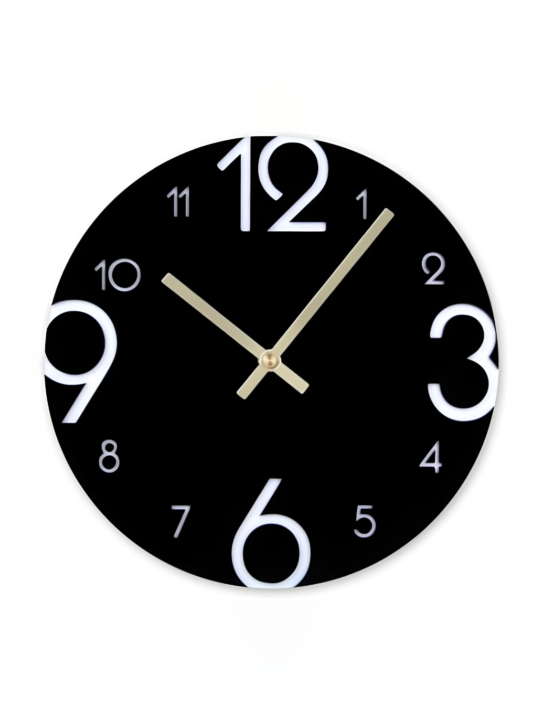 

QEZNEF Black & White Round Analogue Wooden Wall Clock Without Glass