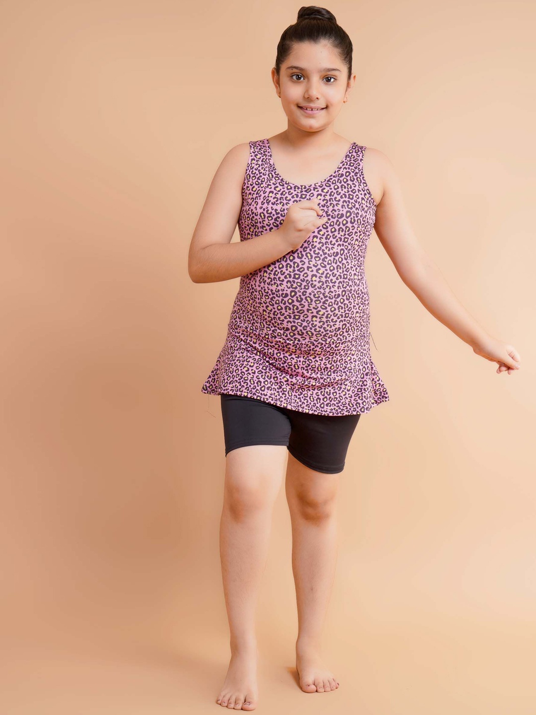 

Keepfit Kids Printed Top & Shorts Swim Set, Pink