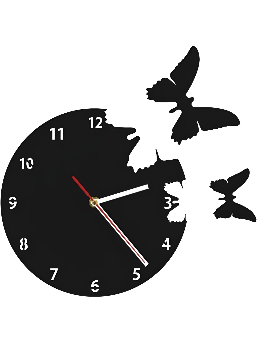 

QEZNEF Black Round Shaped Contemporary Analogue Wooden Wall Clock