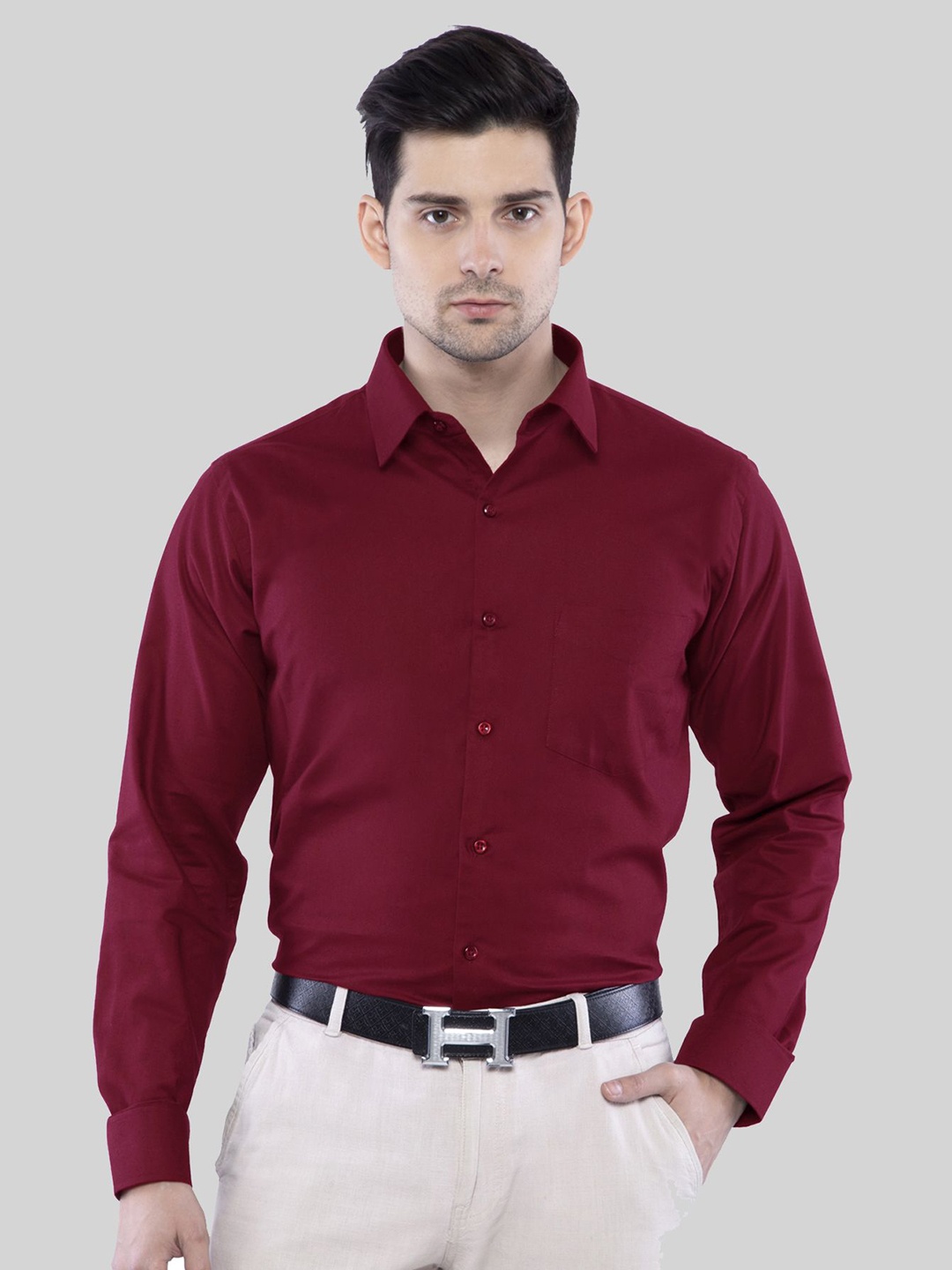 

ASCIIBLUES Men Opaque Casual Shirt, Maroon