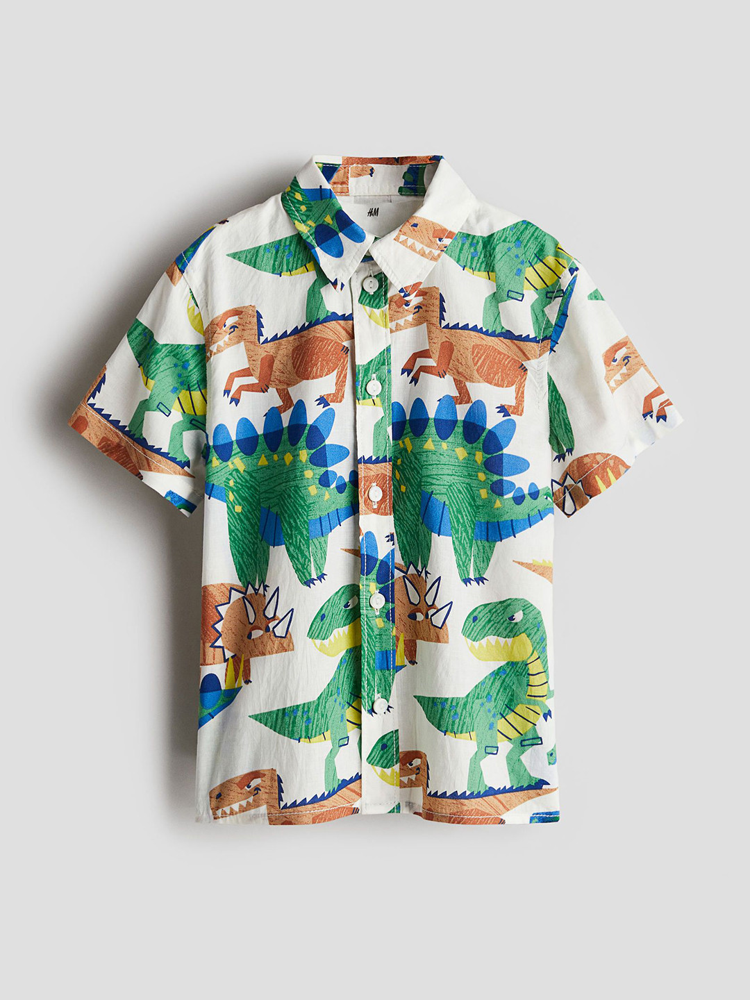 

H&M Boys Printed Pure Cotton Shirt, White